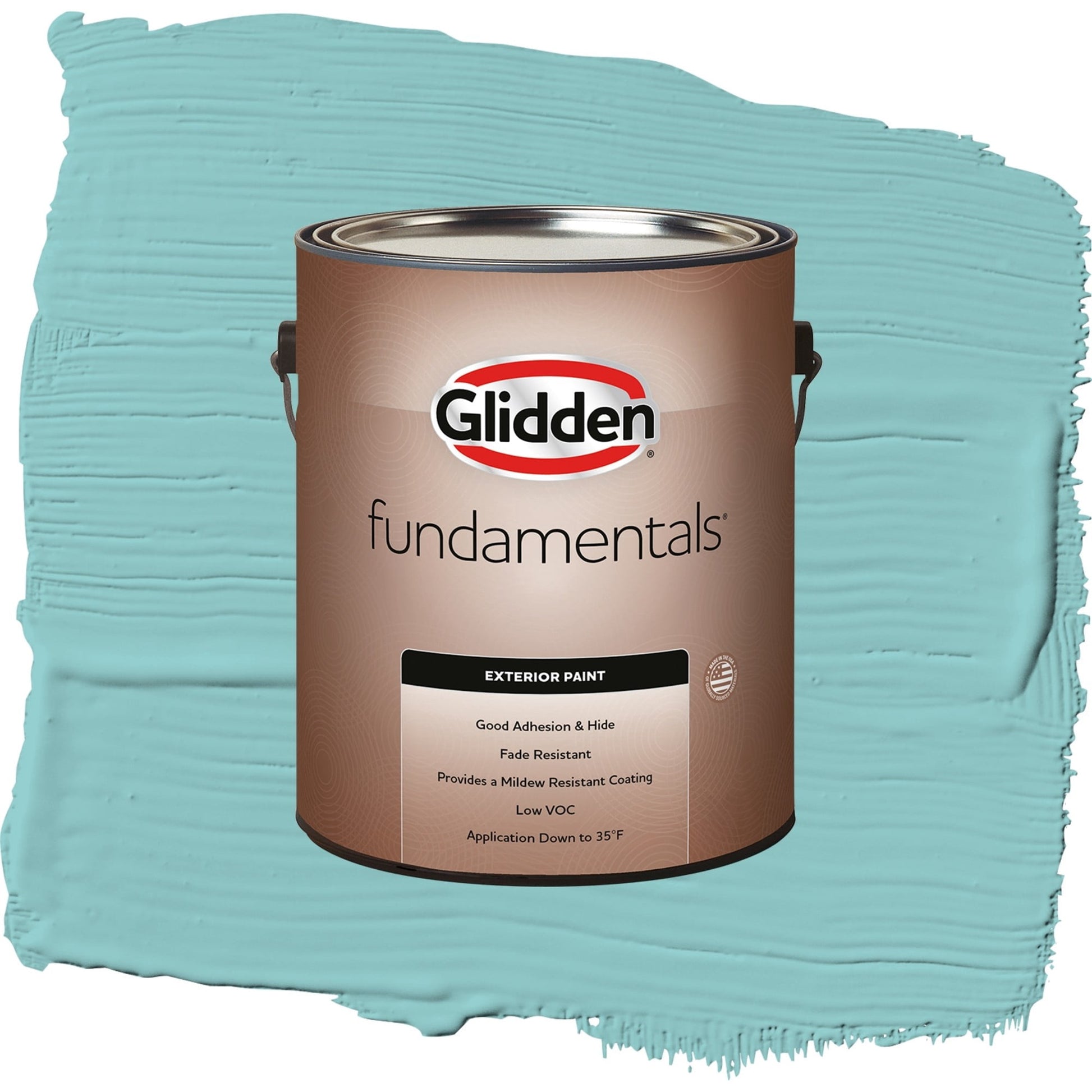 Glidden Fundamentals Aqua Fiesta / Blue, Satin Exterior Paint, 1 Gallon
