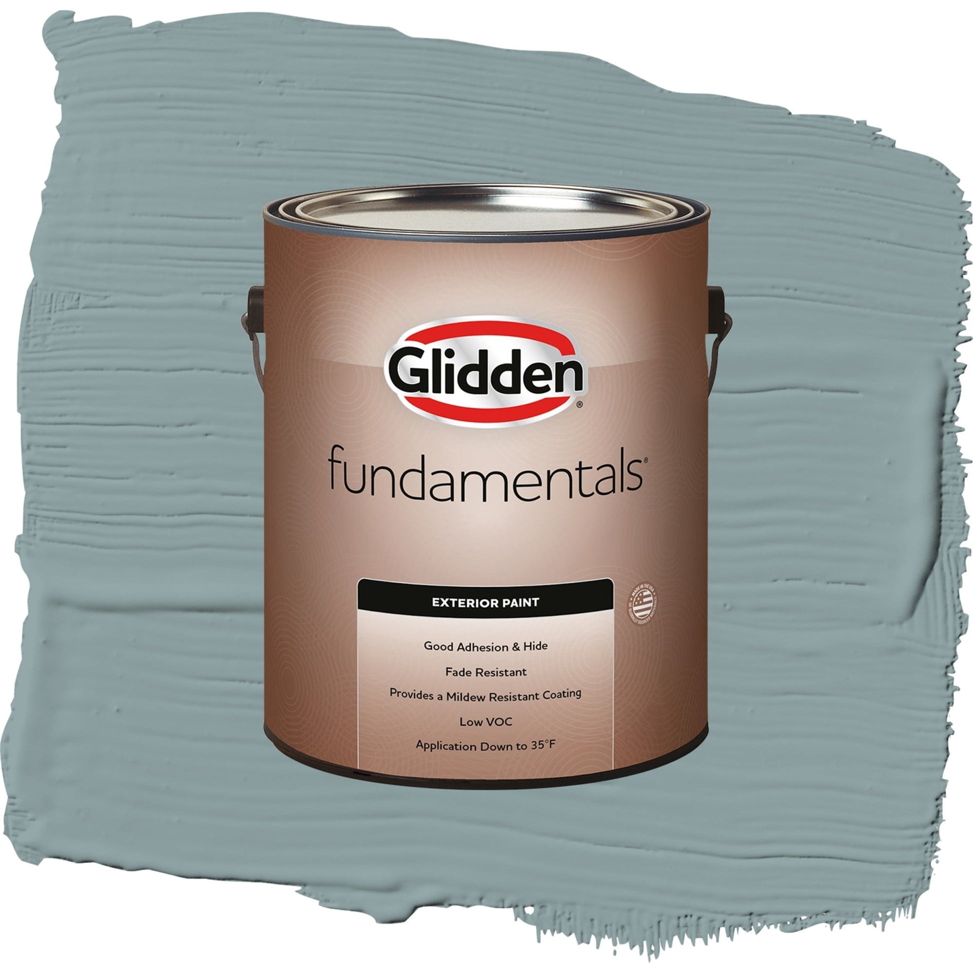 Glidden Fundamentals Aqua Smoke / Blue, Satin Exterior Paint, 1 Gallon