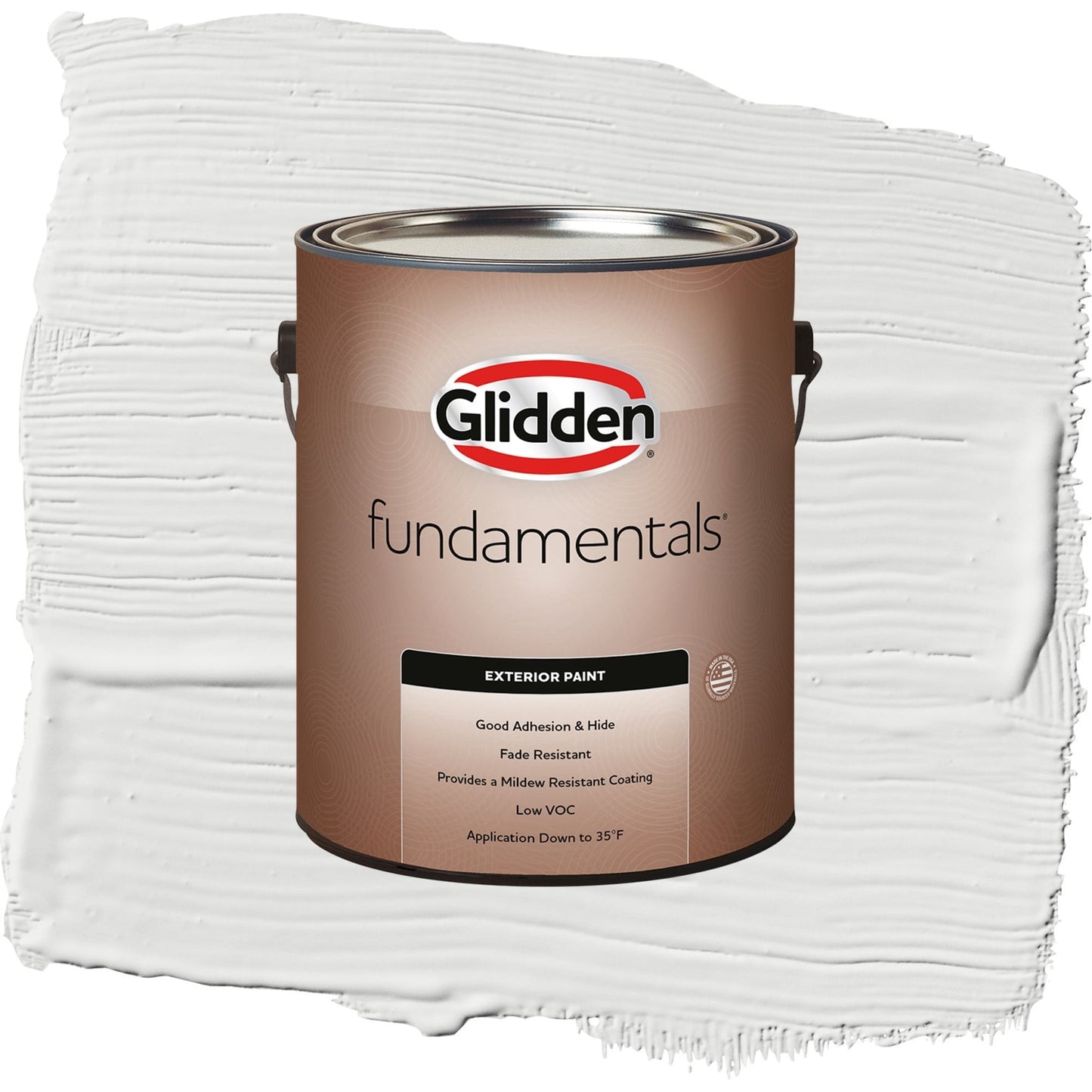 Glidden Fundamentals Aria / White Flat Exterior Paint, 1 Gallon