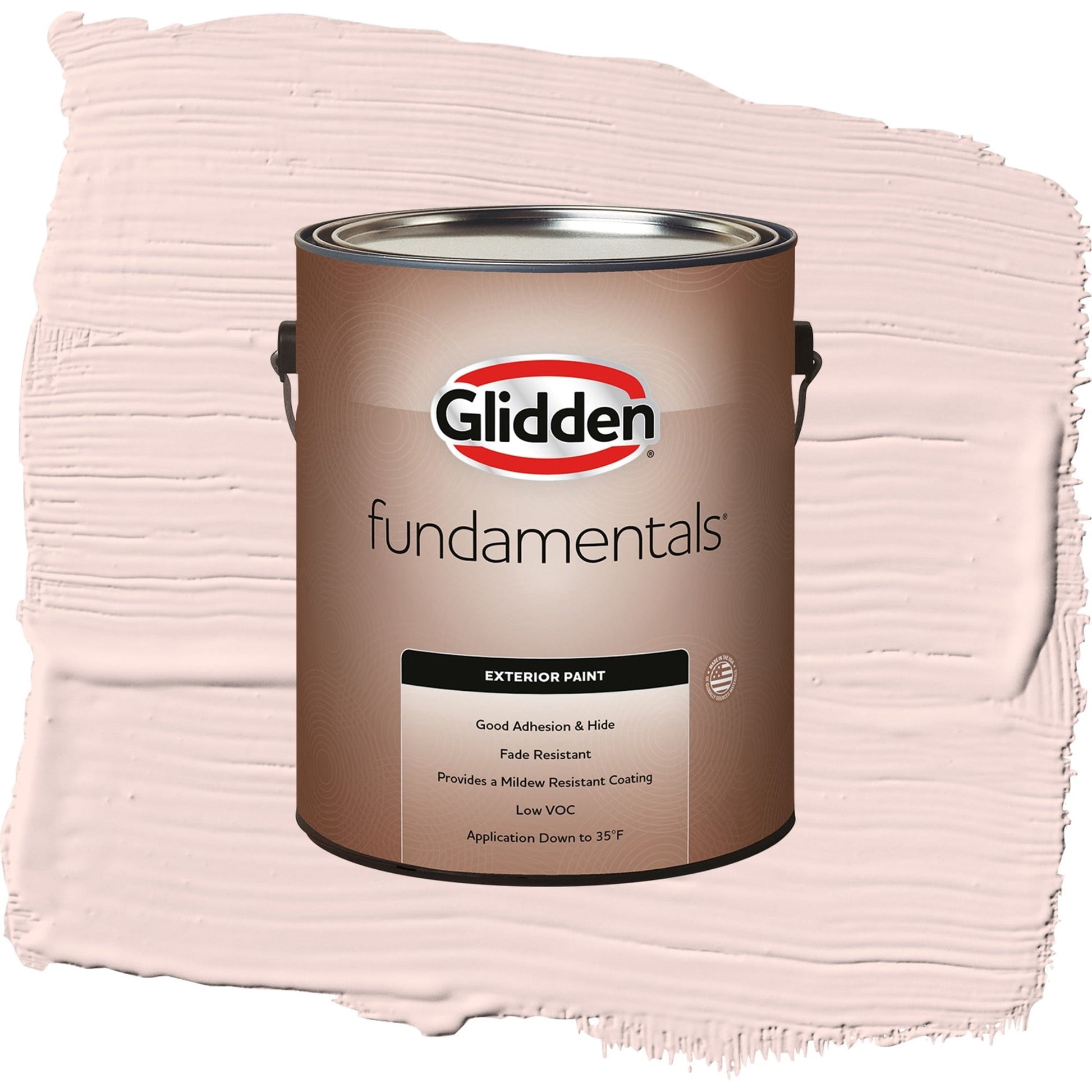 Glidden Fundamentals Ballet Slipper / Pink, Satin Exterior Paint, 1 Gallon