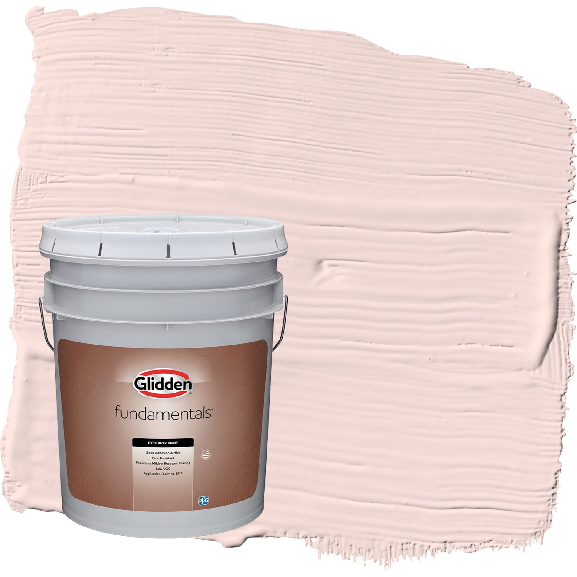 Glidden Fundamentals Pantufla de Ballet / Pintura Exterior Satinada Rosa, 5 Galones