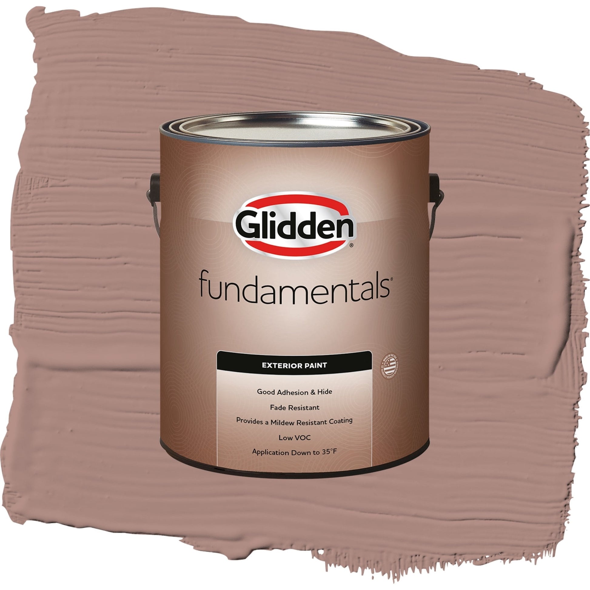 Glidden Fundamentals Bedford Brown / Red, Satin Exterior Paint, 1 Gallon
