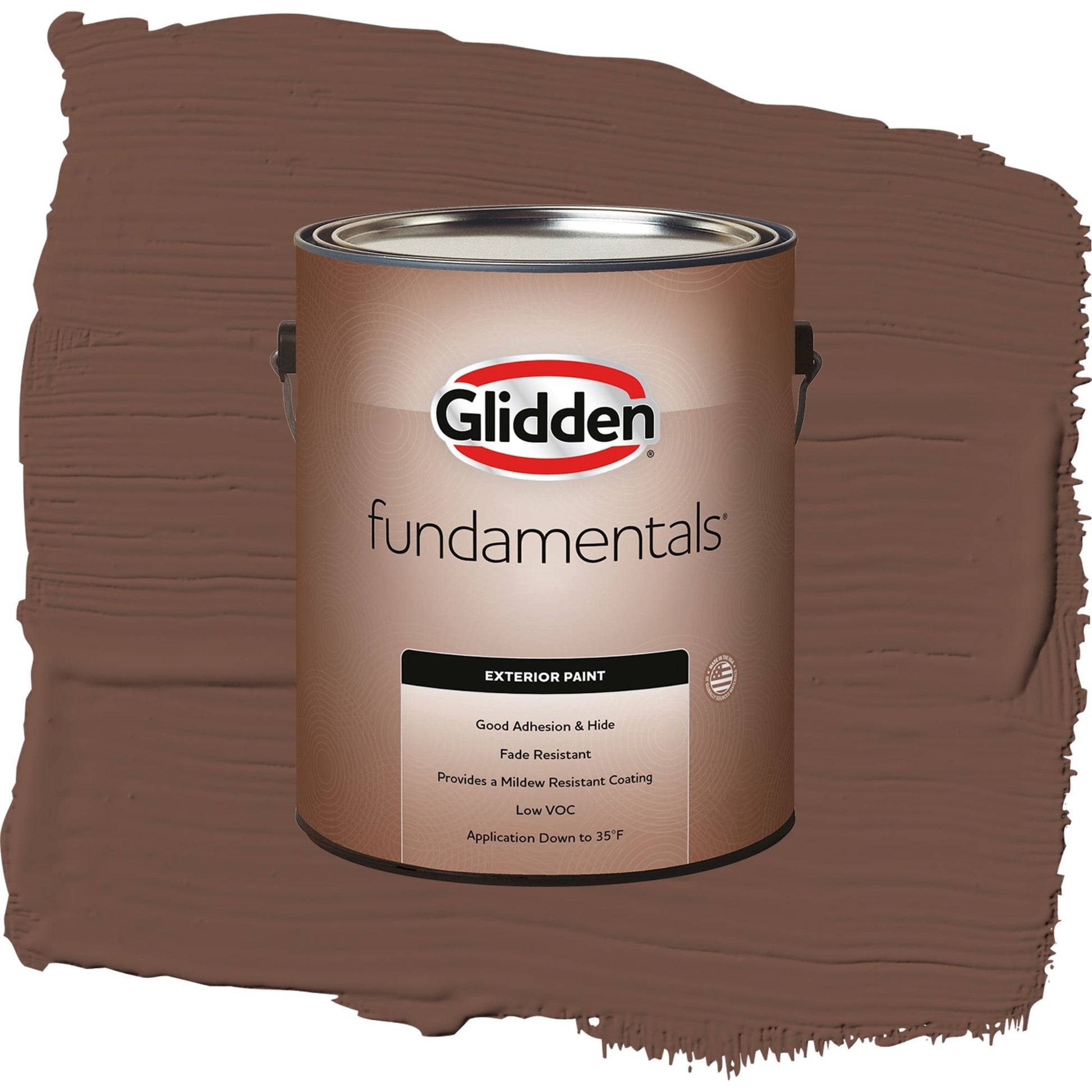 Glidden Fundamentals Bigfoot / Brown, Semi-Gloss Exterior Paint, 1 Gallon