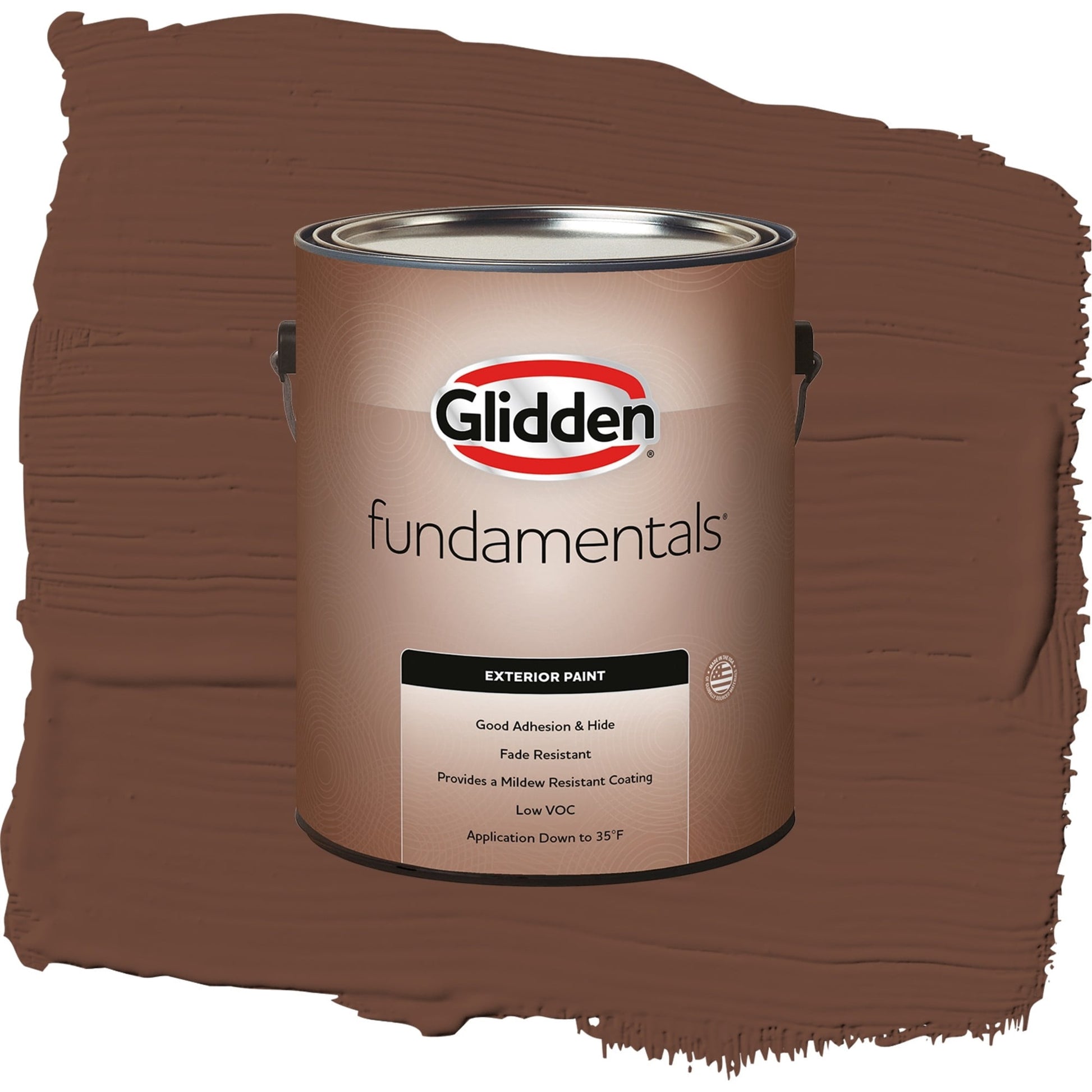 Glidden Fundamentals Bird House Brown / Brown, Semi-Gloss Exterior Paint, 1 Gallon
