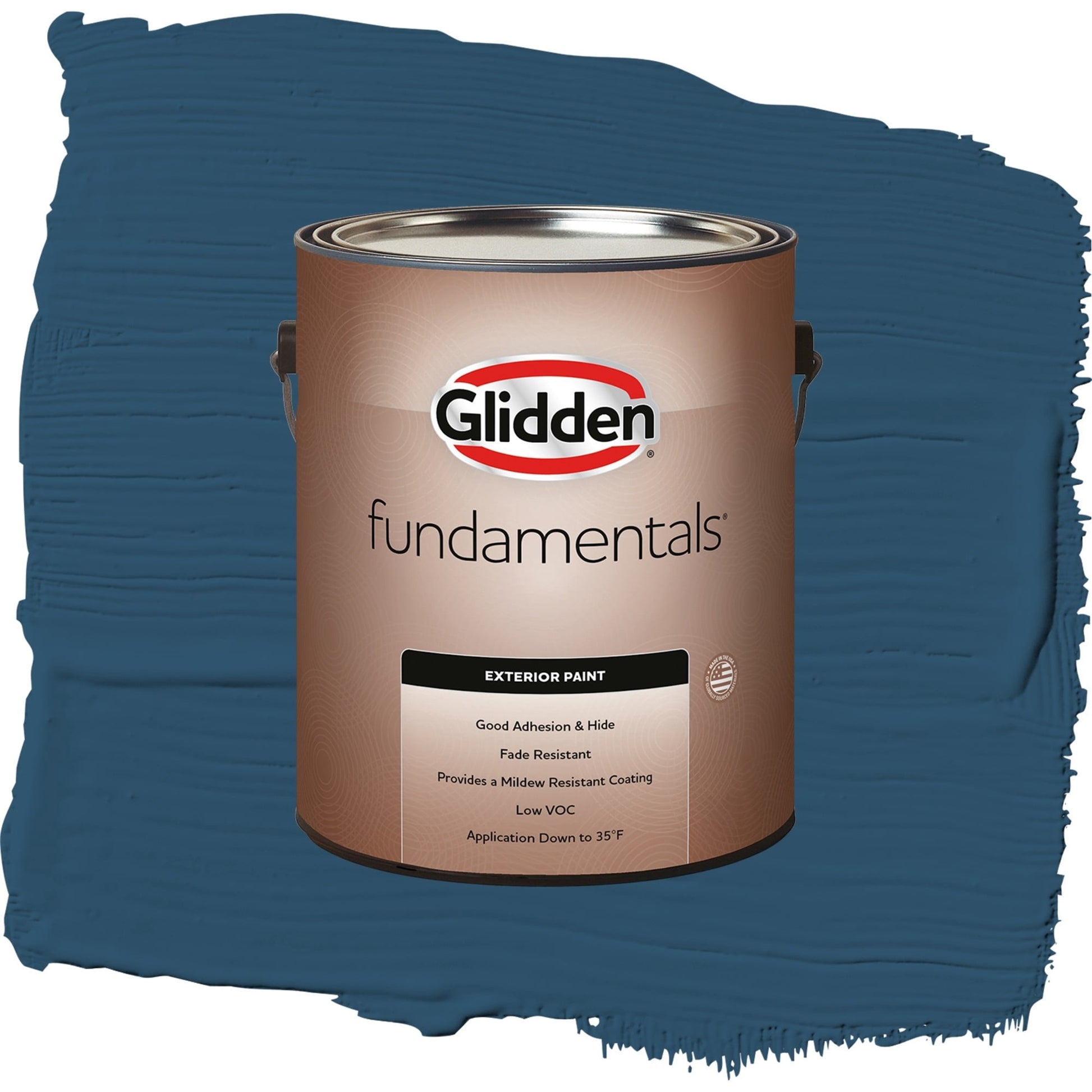 Glidden Fundamentals Blue Lava / Blue, Satin Exterior Paint, 1 Gallon