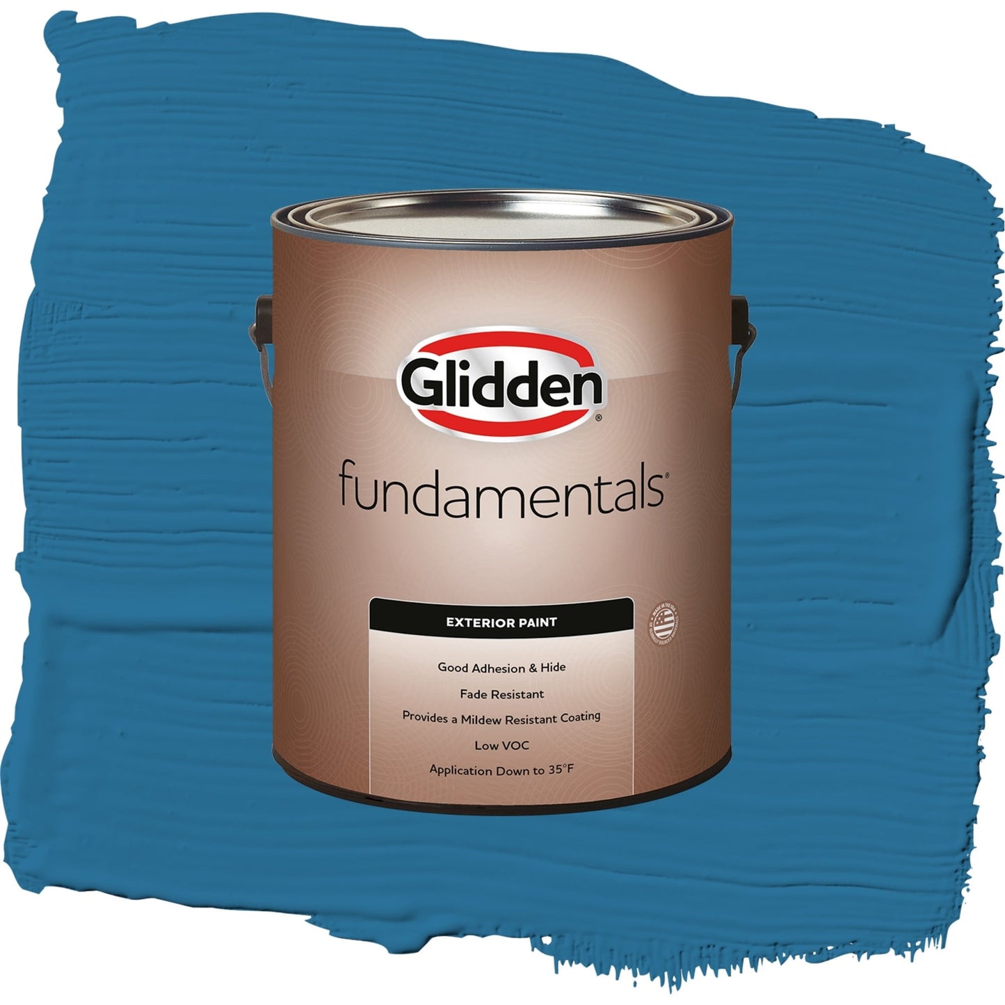 Glidden Fundamentals Blue Oasis / Blue, Flat Exterior Paint, 1 Gallon