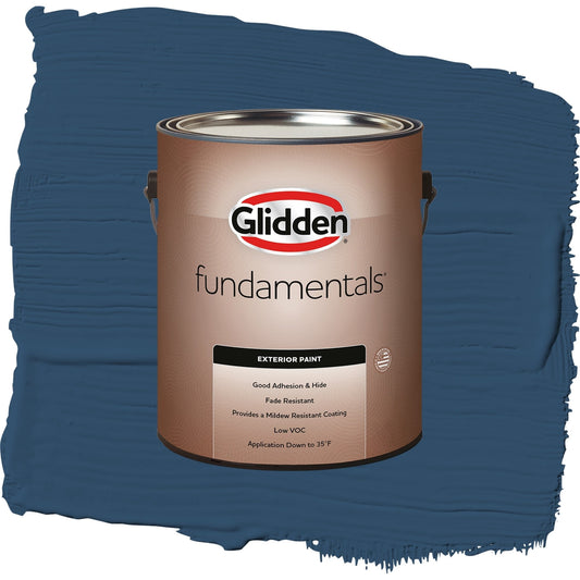 Glidden Fundamentals Blueberry Pie / Blue, Satin Exterior Paint, 1 Gallon