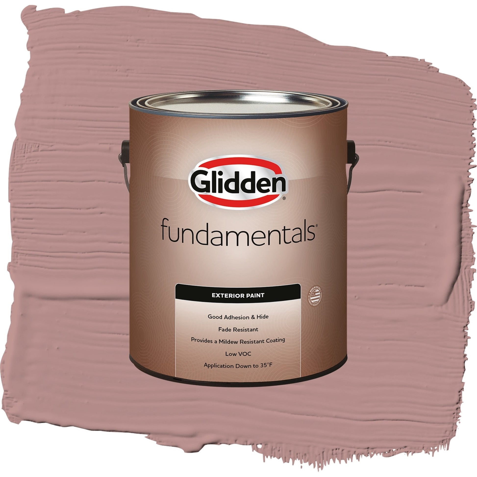 Glidden Fundamentals Brandy Snaps / Red, Flat Exterior Paint, 1 Gallon
