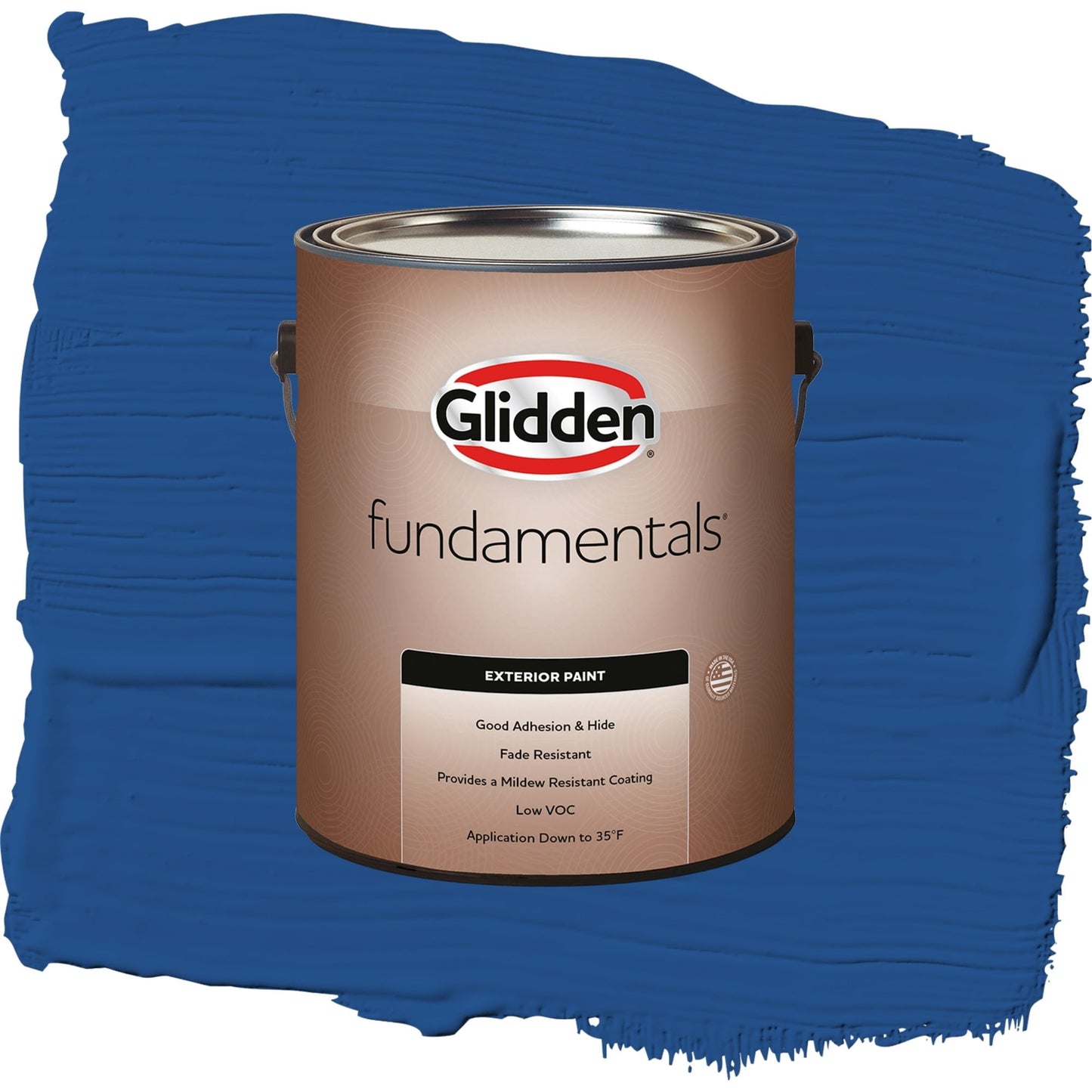 Glidden Fundamentals Brilliant Blue / Blue, Satin Exterior Paint, 1 Gallon
