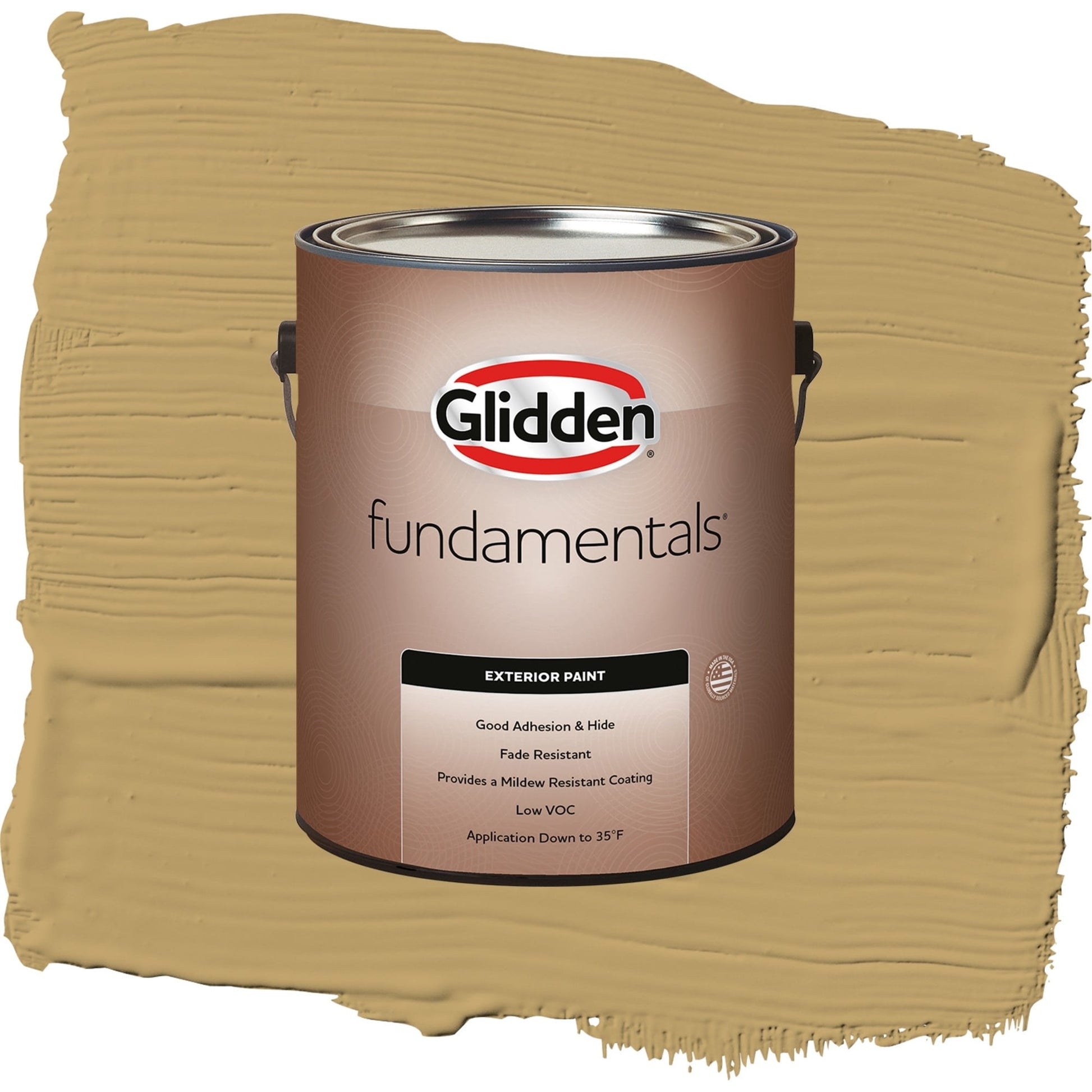 Glidden Fundamentals Buffalo Hide / Yellow, Semi-Gloss Exterior Paint, 1 Gallon