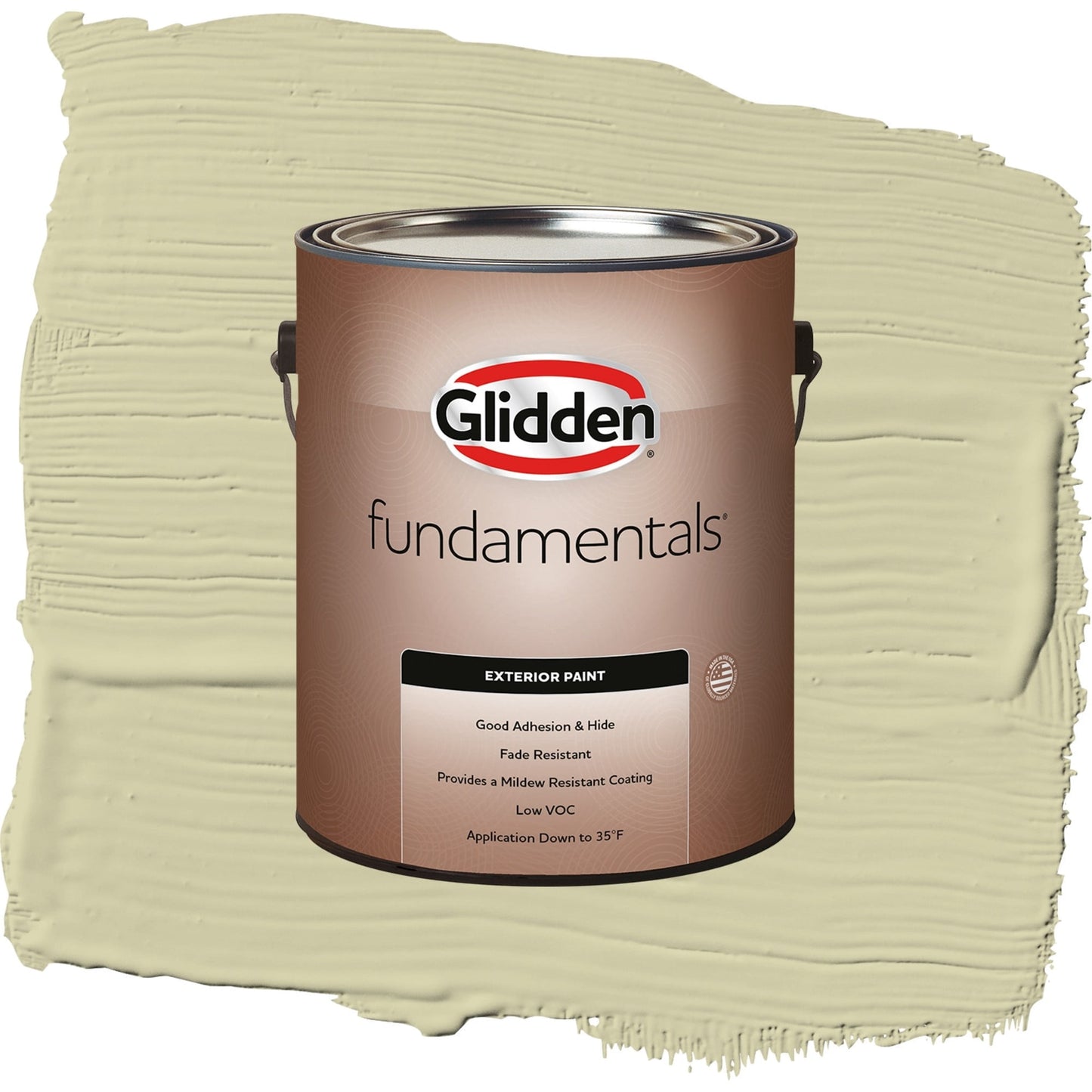 Glidden Fundamentals Canary Grass / Green, Satin Exterior Paint, 1 Gallon