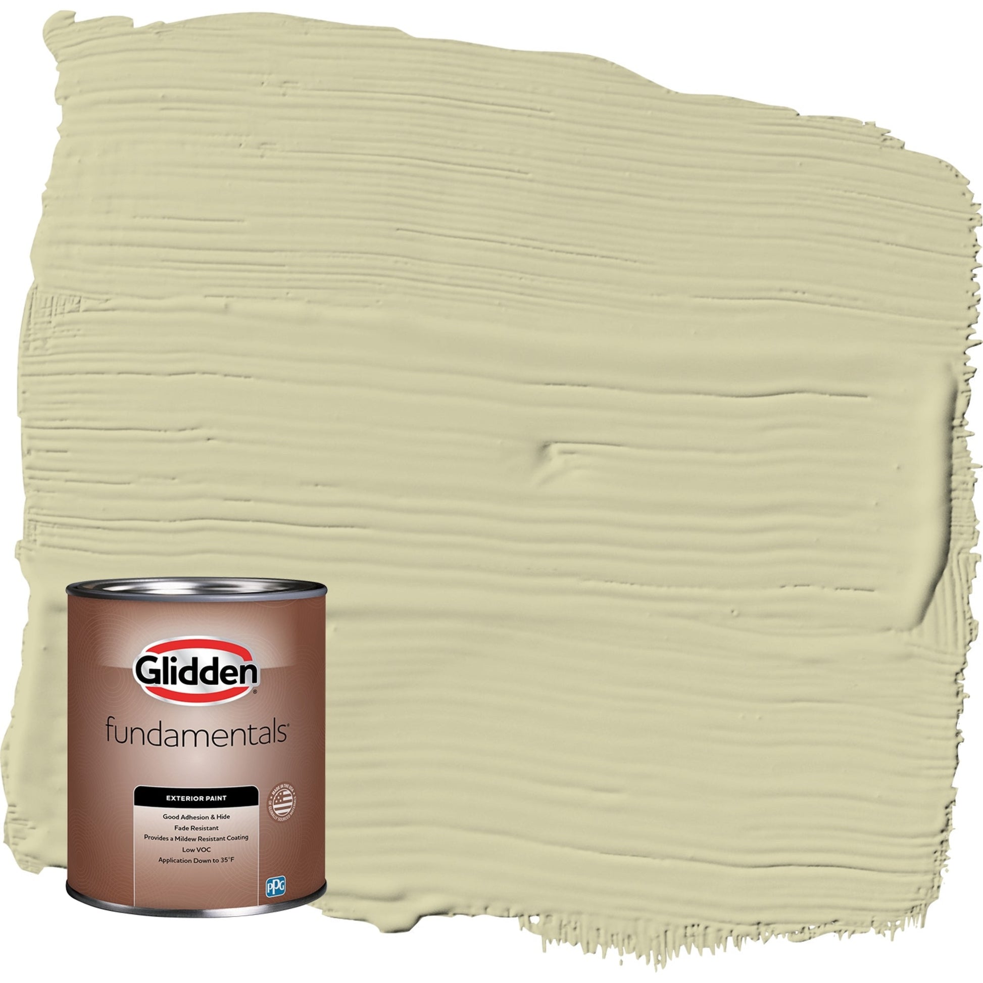 Glidden Fundamentals Canary Grass / Pintura Exterior Verde Semibrillante, 1 Cuarto