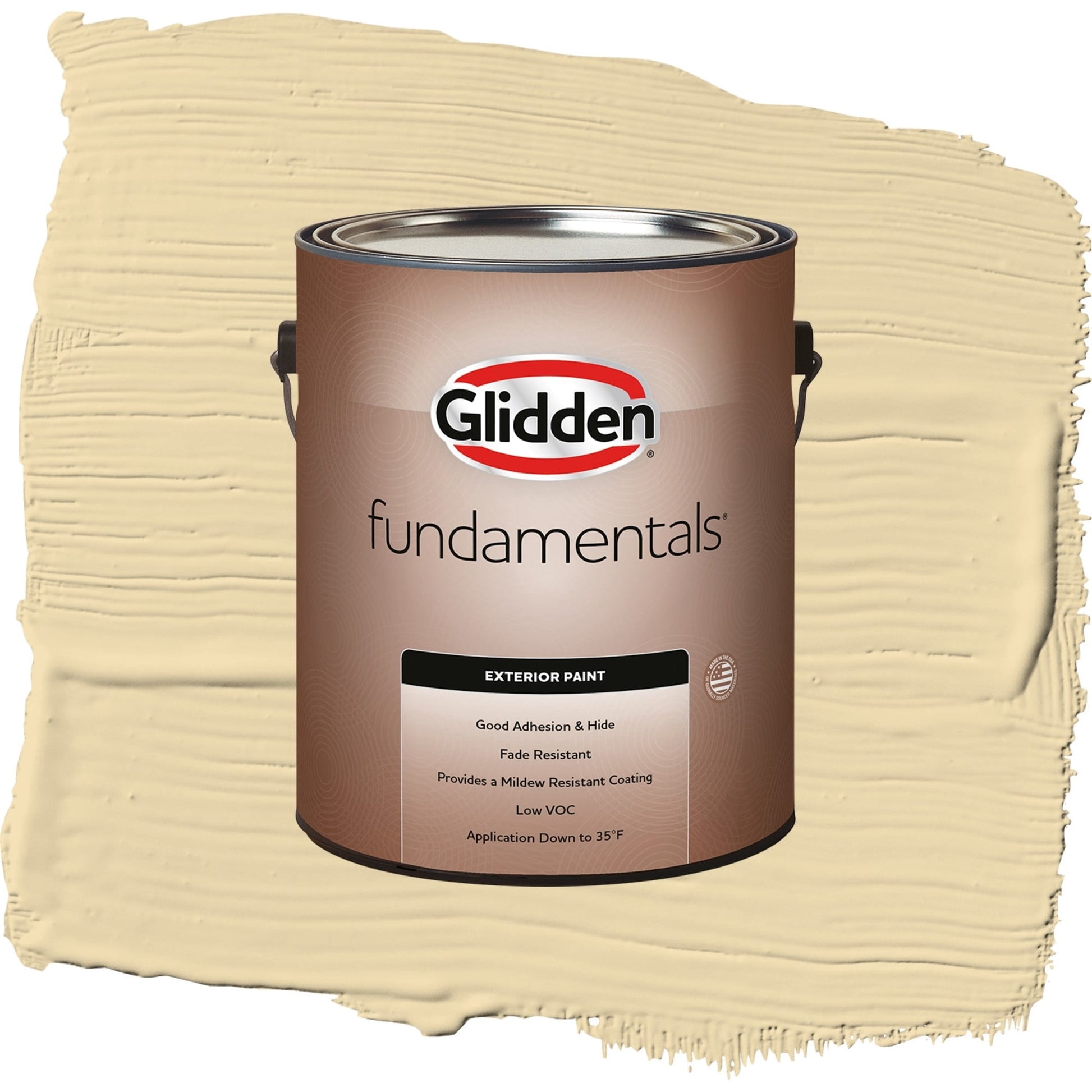 Glidden Fundamentals Caramelized Pears / Yellow, Satin Exterior Paint, 1 Gallon