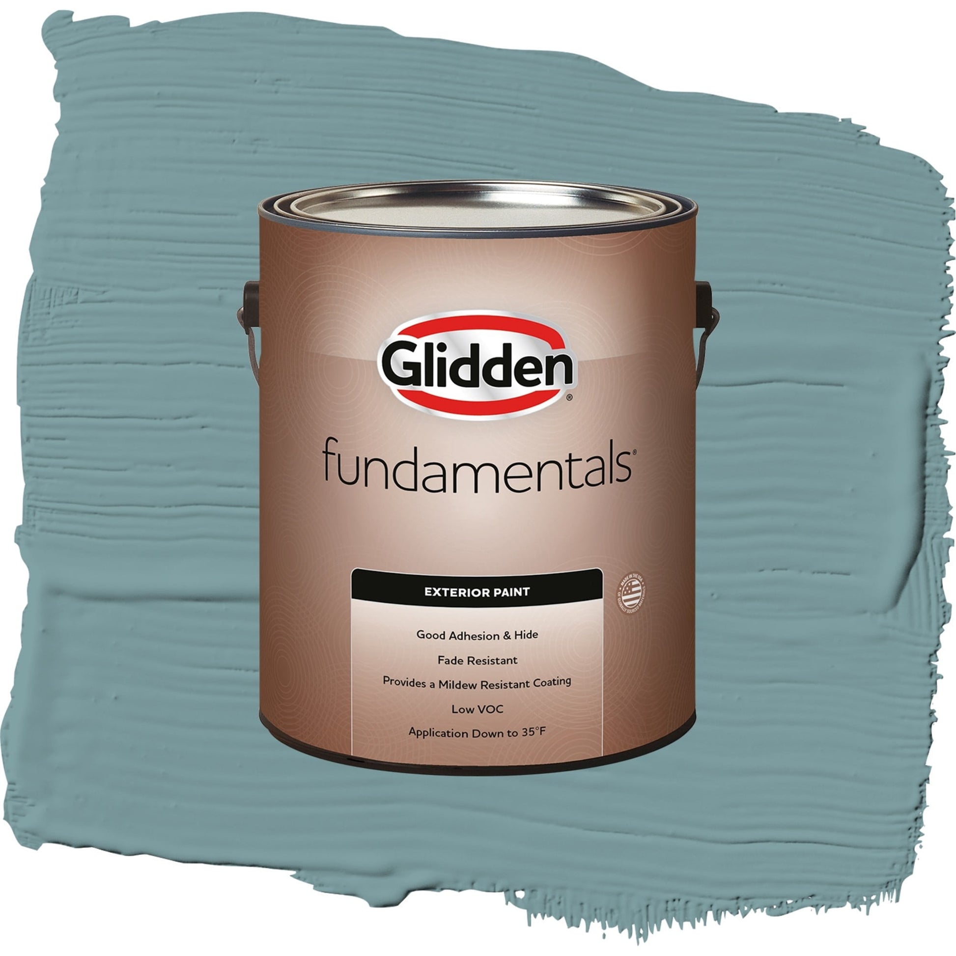 Glidden Fundamentals Cathedral Glass / Aqua Satin Exterior Paint, 1 Gallon
