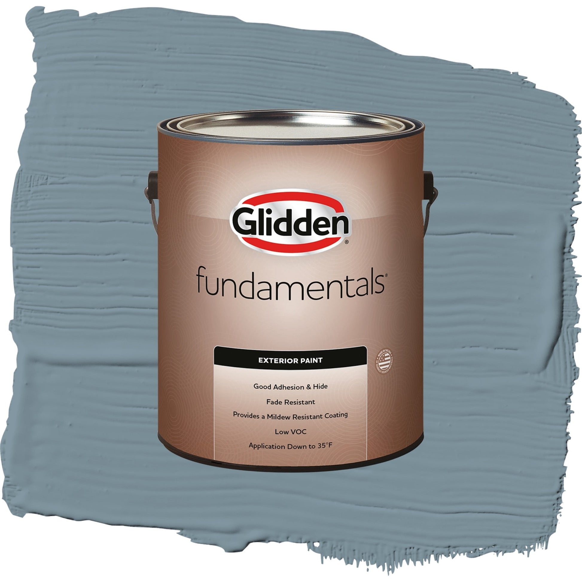 Glidden Fundamentals Chalky Blue / Blue, Satin Exterior Paint, 1 Gallon