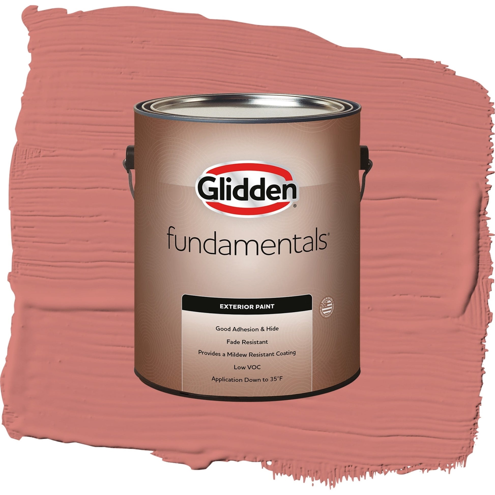 Glidden Fundamentals Chili Pepper / Red, Satin Exterior Paint, 1 Gallon