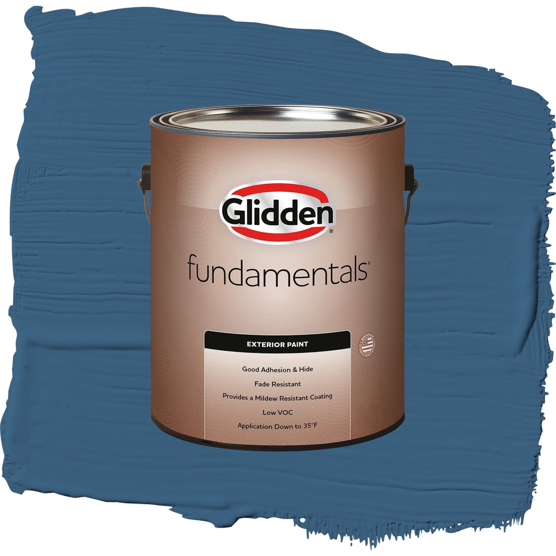 Glidden Fundamentals Chinese Porcelain / Blue, Satin Exterior Paint, 1 Gallon