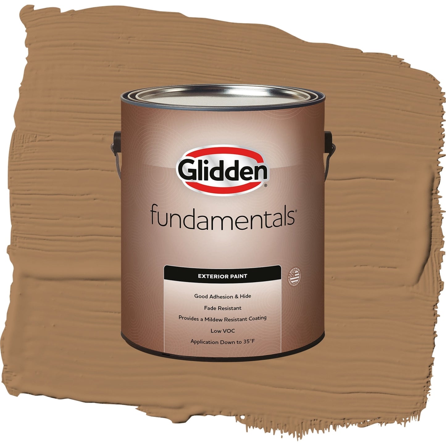 Glidden Fundamentals Cinnamon Crunch / Brown, Flat Exterior Paint, 1 Gallon