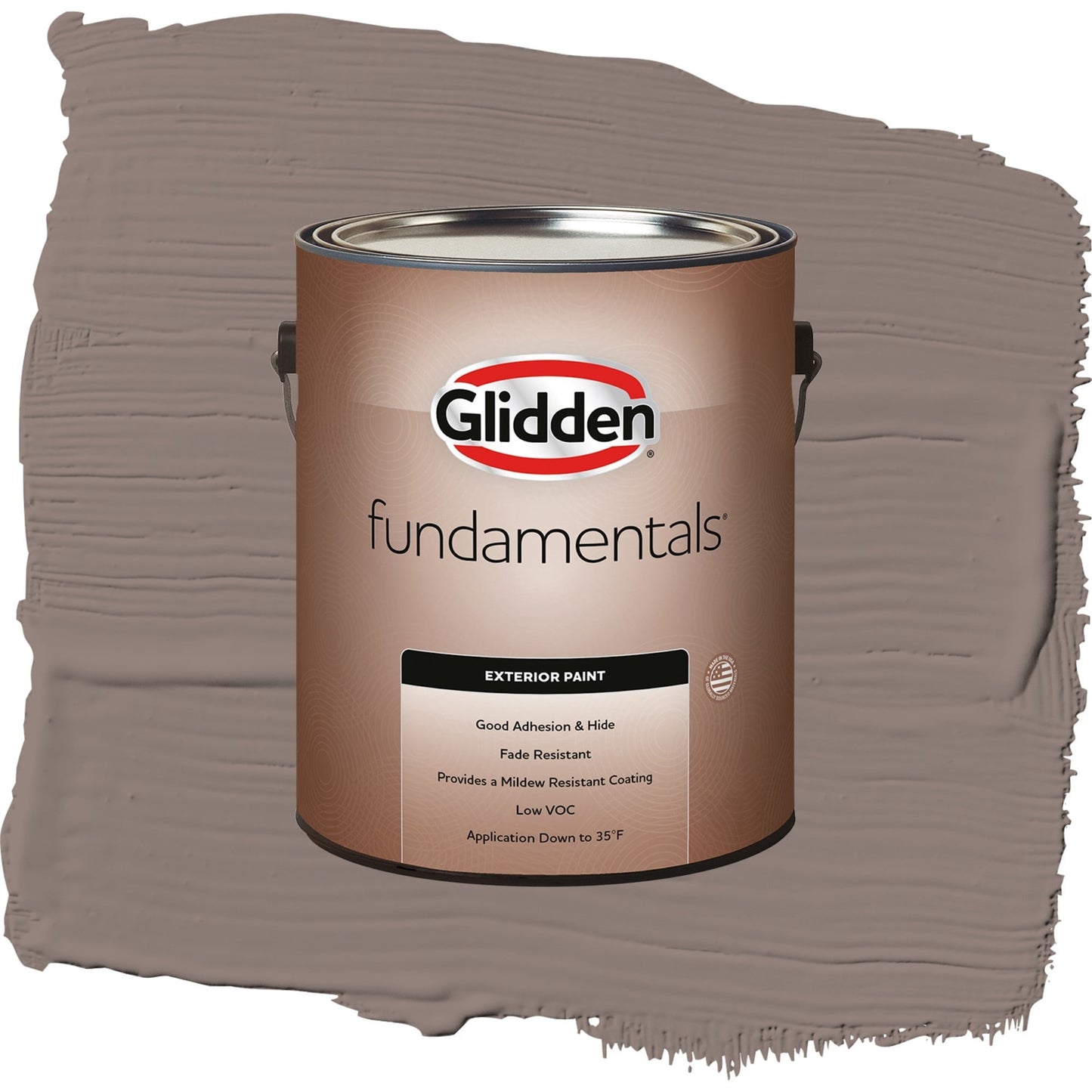 Glidden Fundamentals Cinnamon Toast / Brown, Flat Exterior Paint, 1 Gallon
