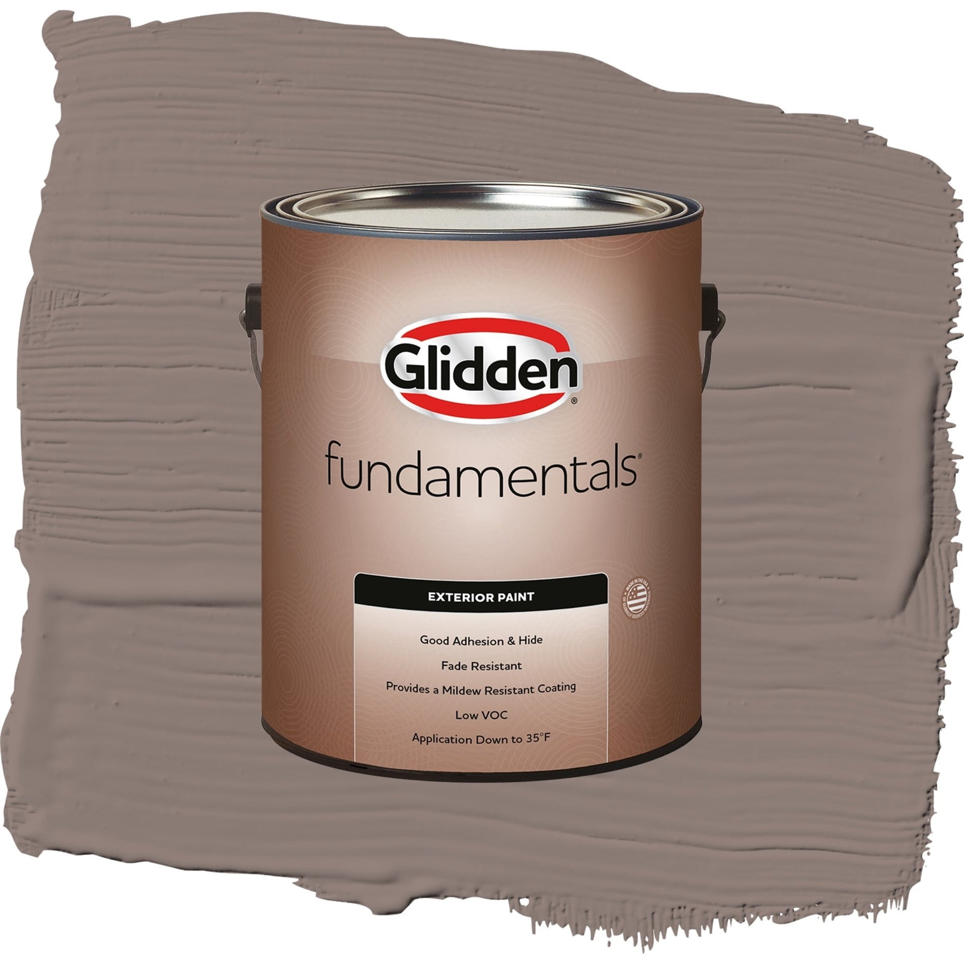 Glidden Fundamentals Cinnamon Toast / Brown, Flat Exterior Paint, 1 Gallon