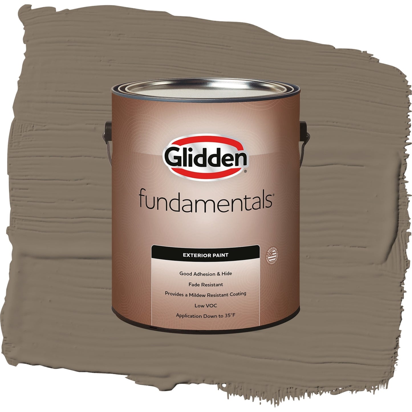 Glidden Fundamentals Clam Shell / Beige, Flat Exterior Paint, 1 Gallon