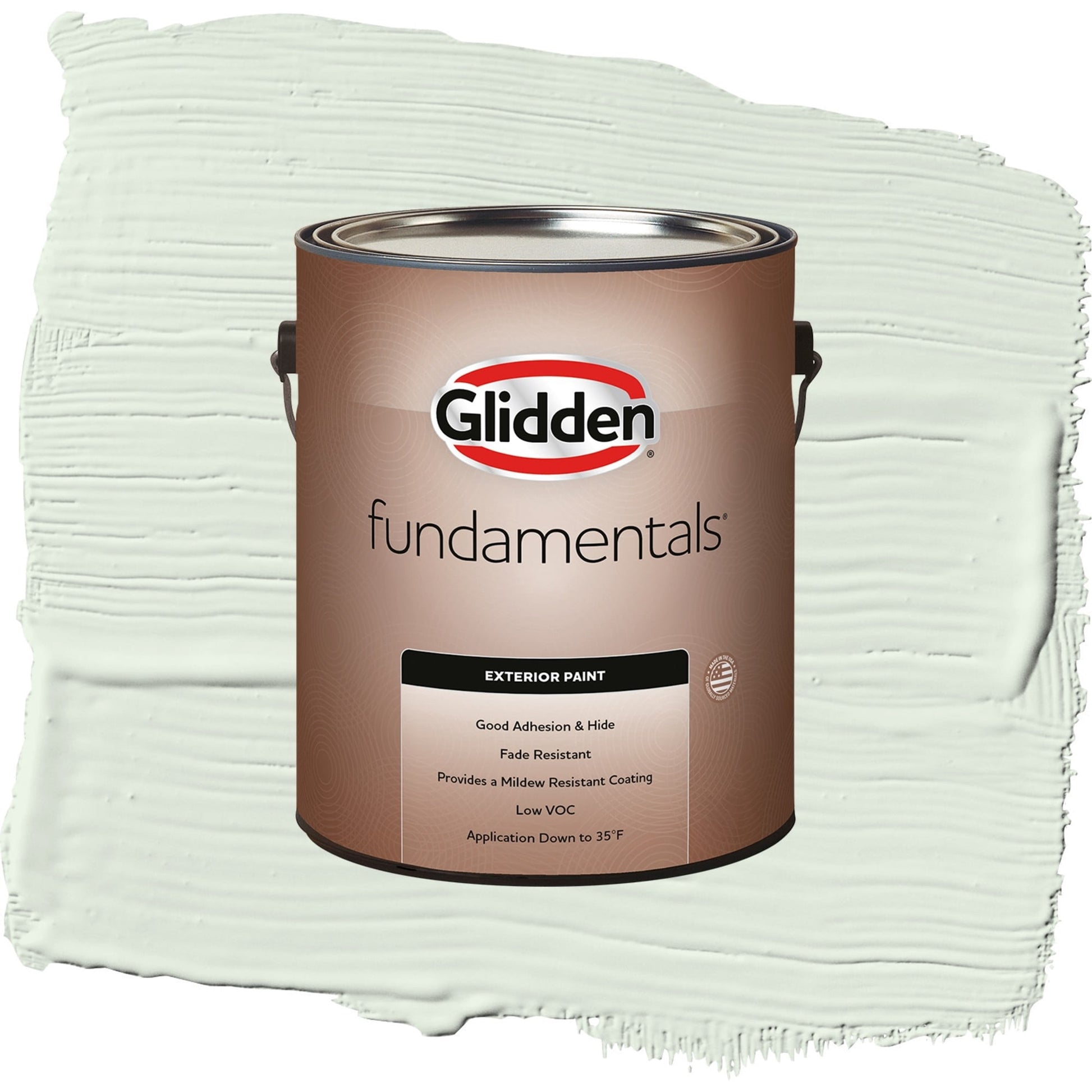 Glidden Fundamentals Cloudy Day / Green, Satin Exterior Paint, 1 Gallon