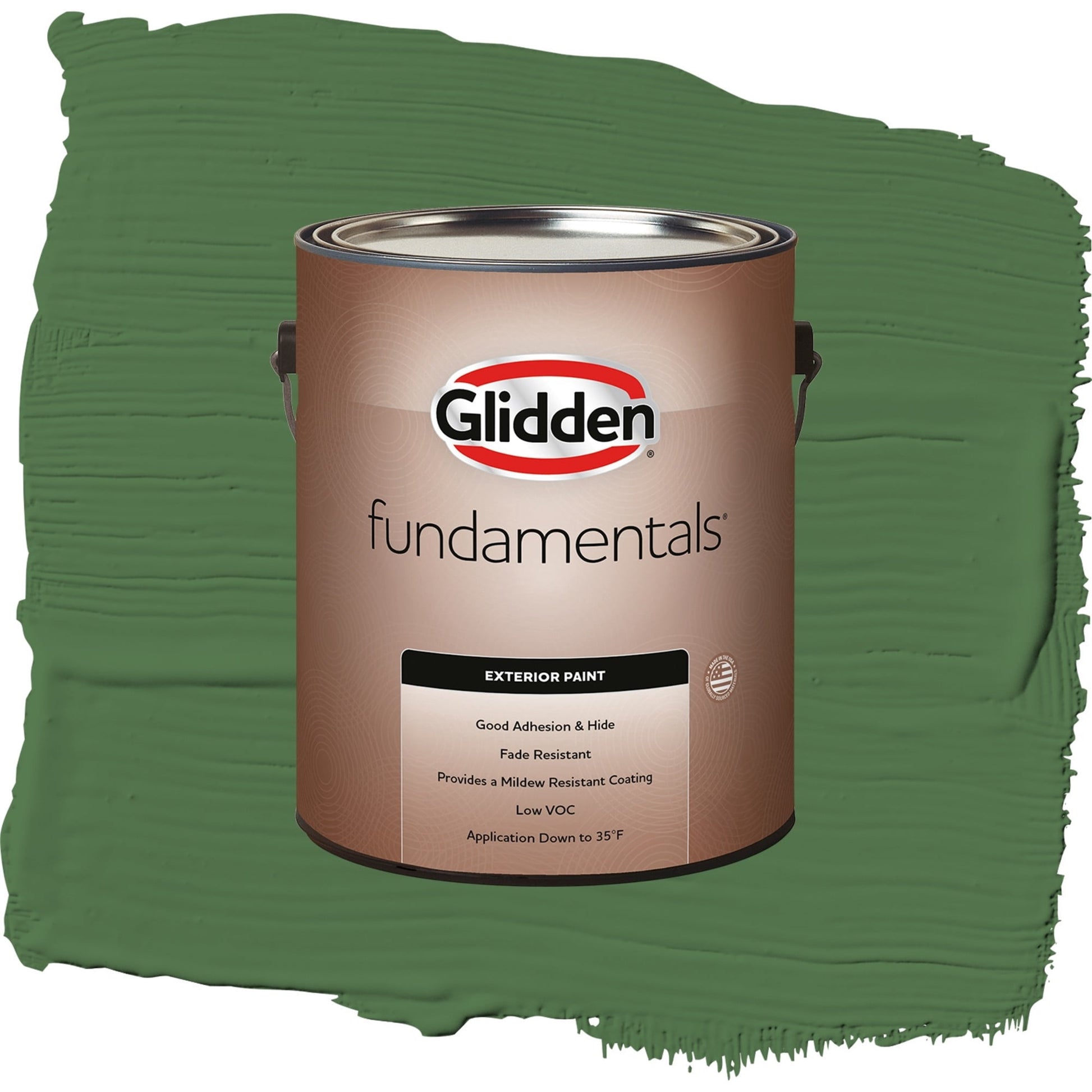 Glidden Fundamentals Clover Leaf / Green, Satin Exterior Paint, 1 Gallon