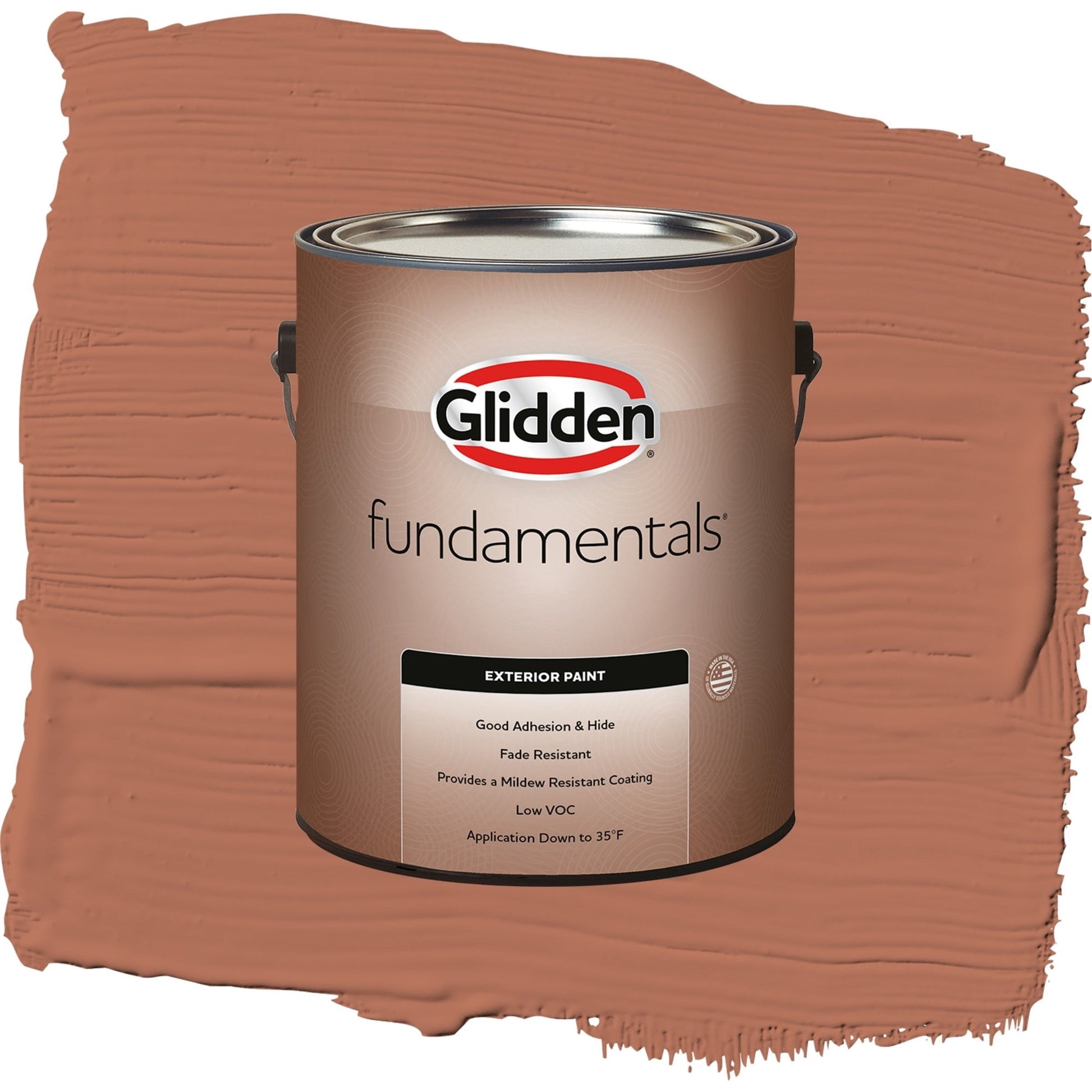 Glidden Fundamentals Copper Beech / Orange, Satin Exterior Paint, 1 Gallon