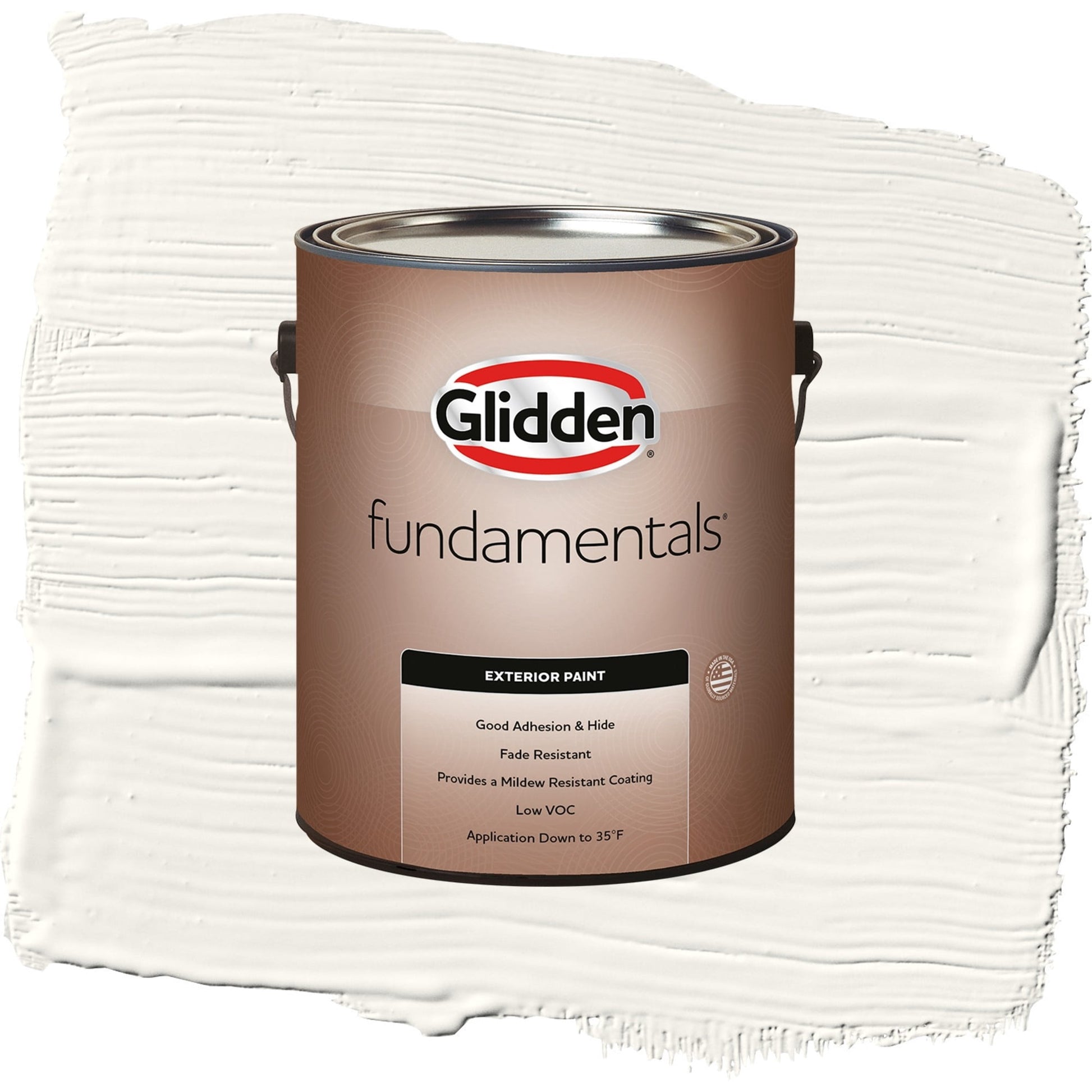Glidden Fundamentals Cotton Tail / Gray, Satin Exterior Paint, 1 Gallon