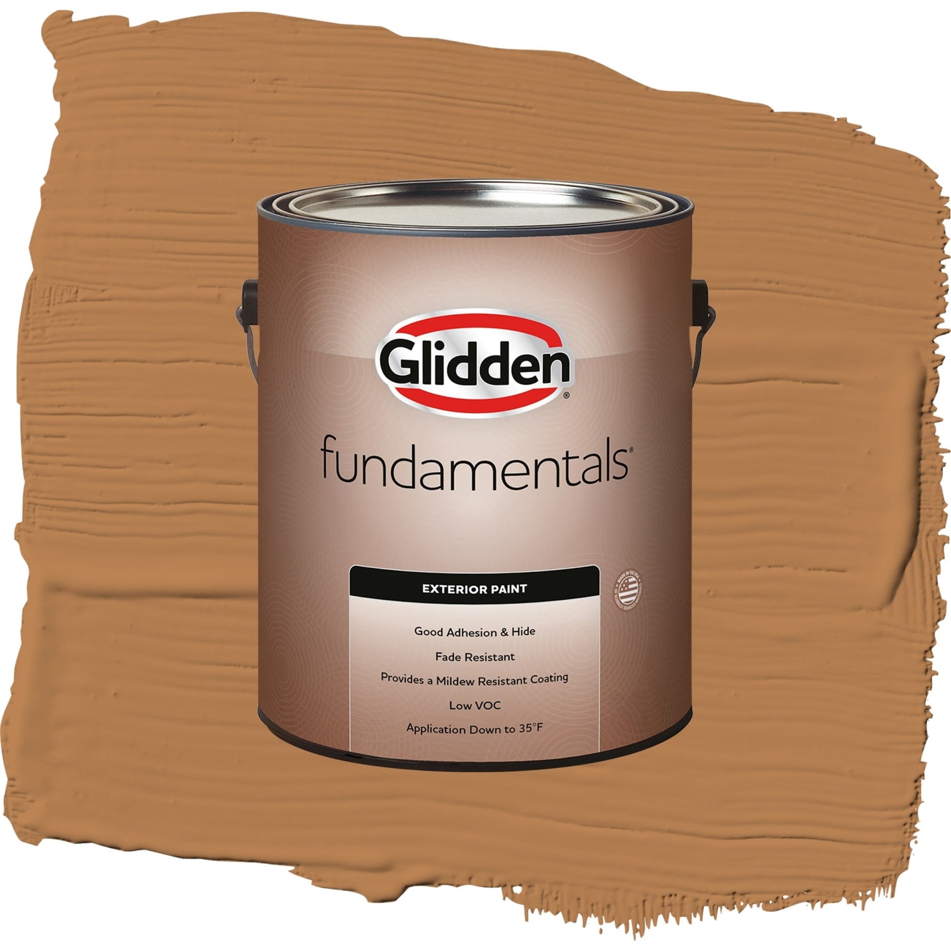 Glidden Fundamentals Cowboy Hat / Orange, Semi-Gloss Exterior Paint, 1 Gallon