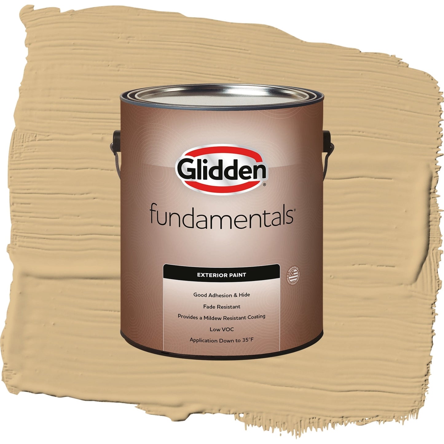 Glidden Fundamentals Craftsman Gold / Yellow, Flat Exterior Paint, 1 Gallon