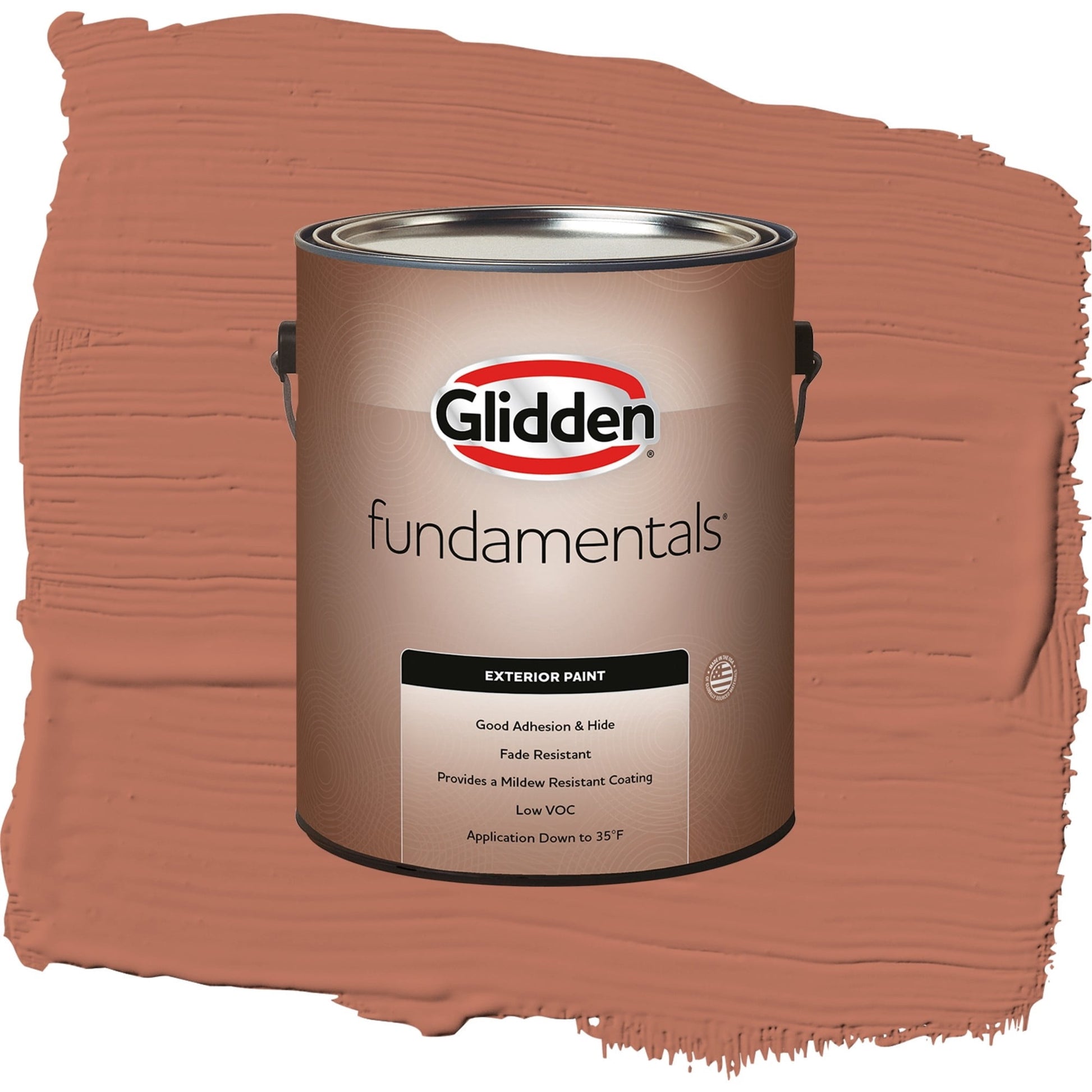 Glidden Fundamentals Crushed Cinnamon / Orange, Semi-Gloss Exterior Paint, 1 Gallon