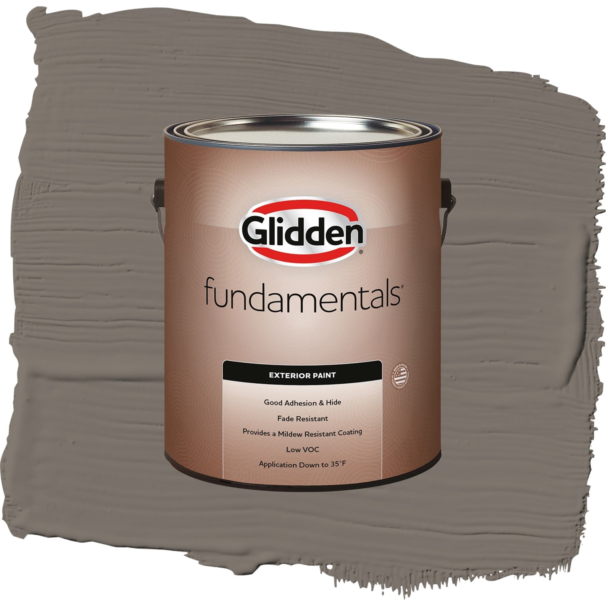 Glidden Fundamentals Deconstruction / Gray, Satin Exterior Paint, 1 Gallon