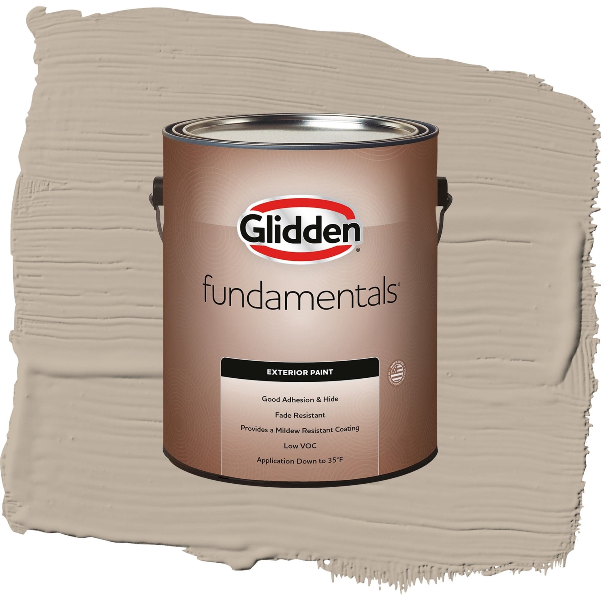 Glidden Fundamentals Discover / Beige, Flat Exterior Paint, 1 Gallon