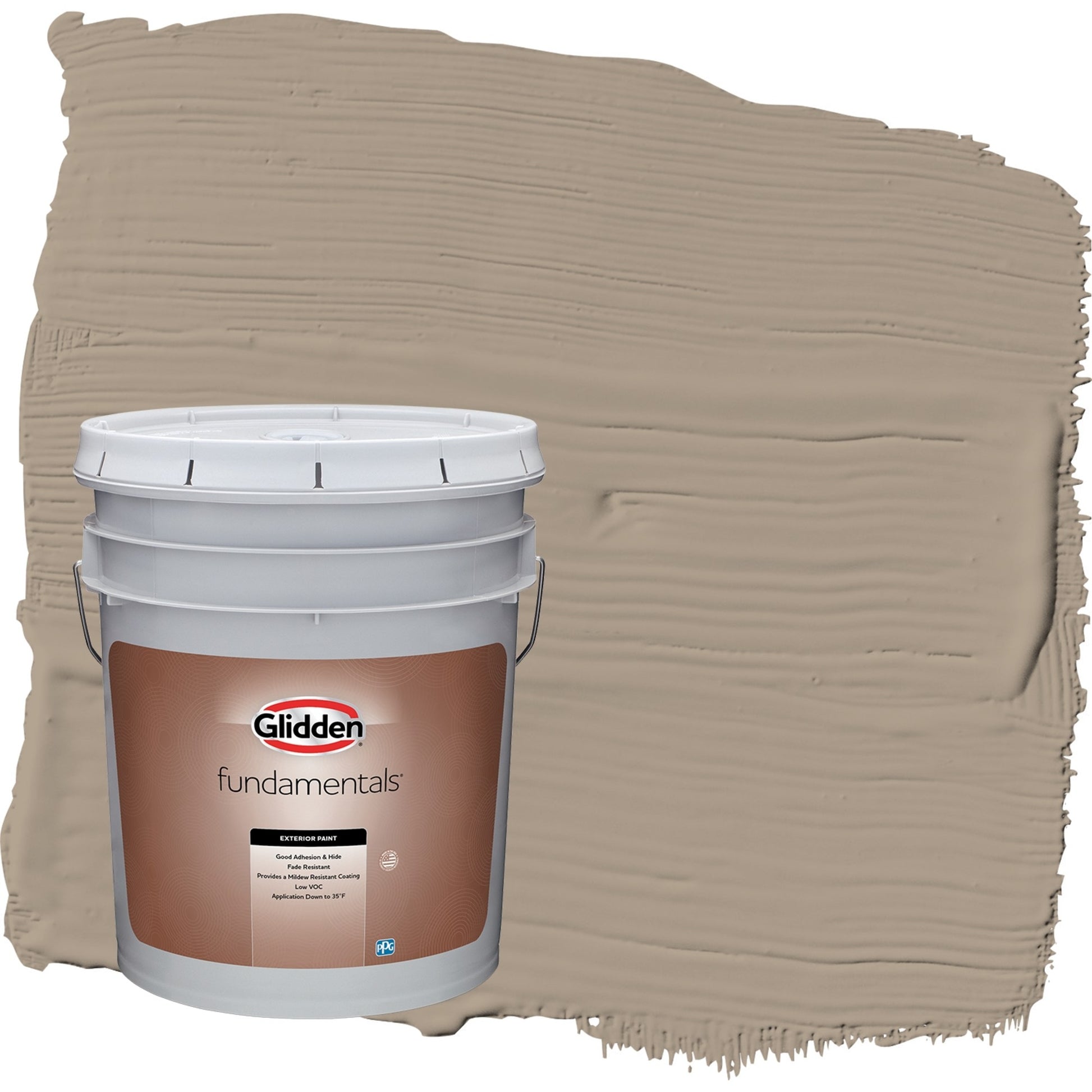 Glidden Fundamentals Diversion / Gray Flat Exterior Paint, 5 Gallon
