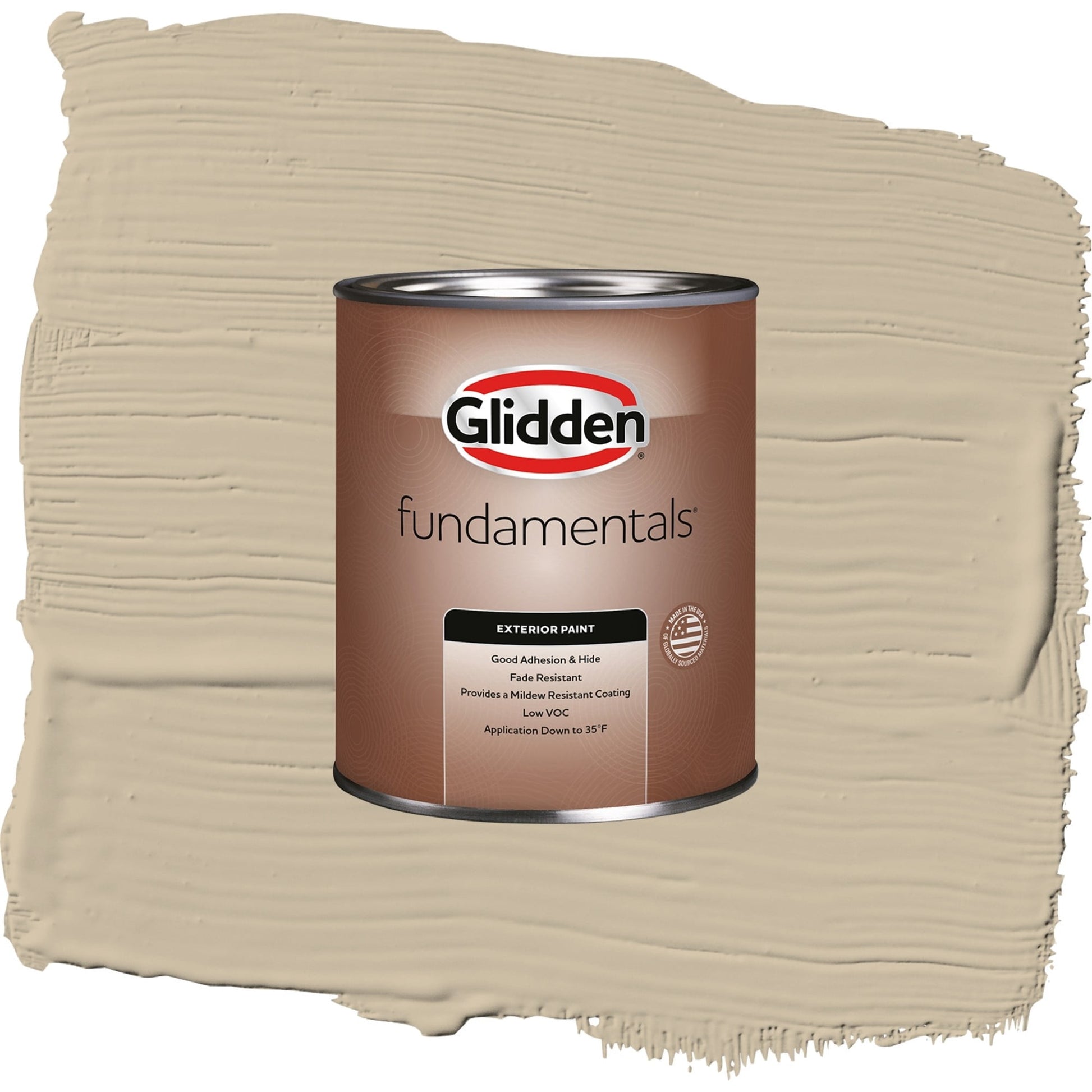 Glidden Fundamentals Dusty Trail / Beige, Flat Exterior Paint, 1 Quart