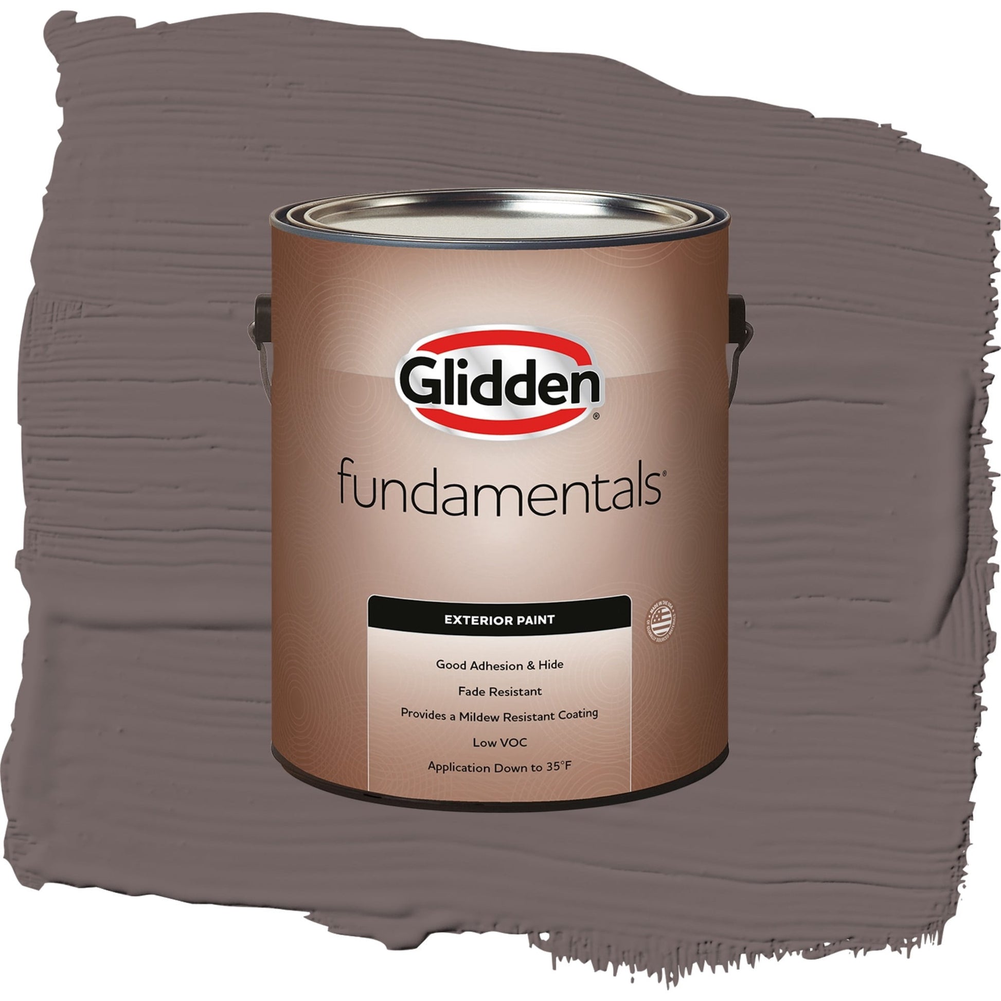 Glidden Fundamentals Eagle Eye / Brown, Satin Exterior Paint, 1 Gallon