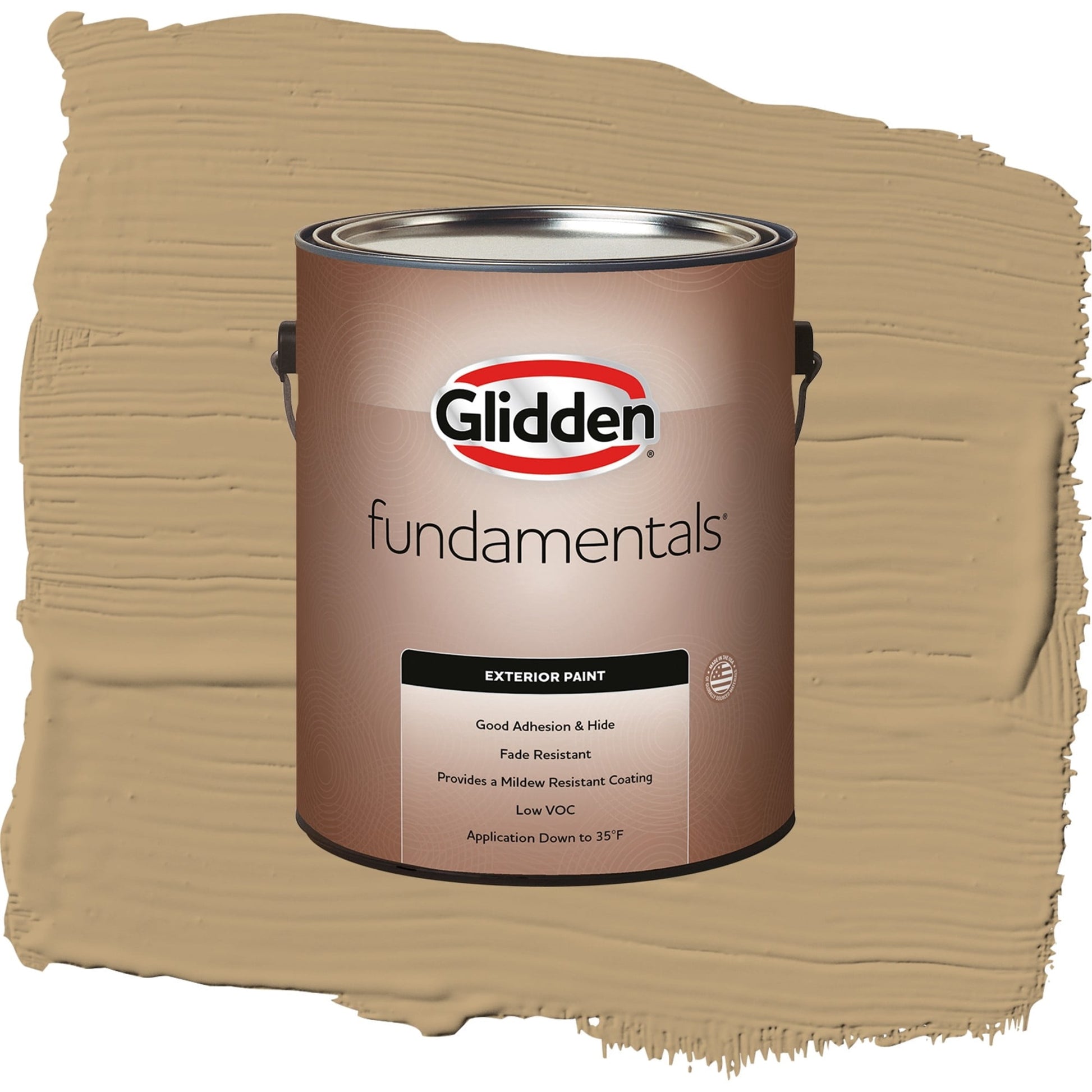 Glidden Fundamentals Earthy Ocher / Beige, Semi-Gloss Exterior Paint, 1 Gallon