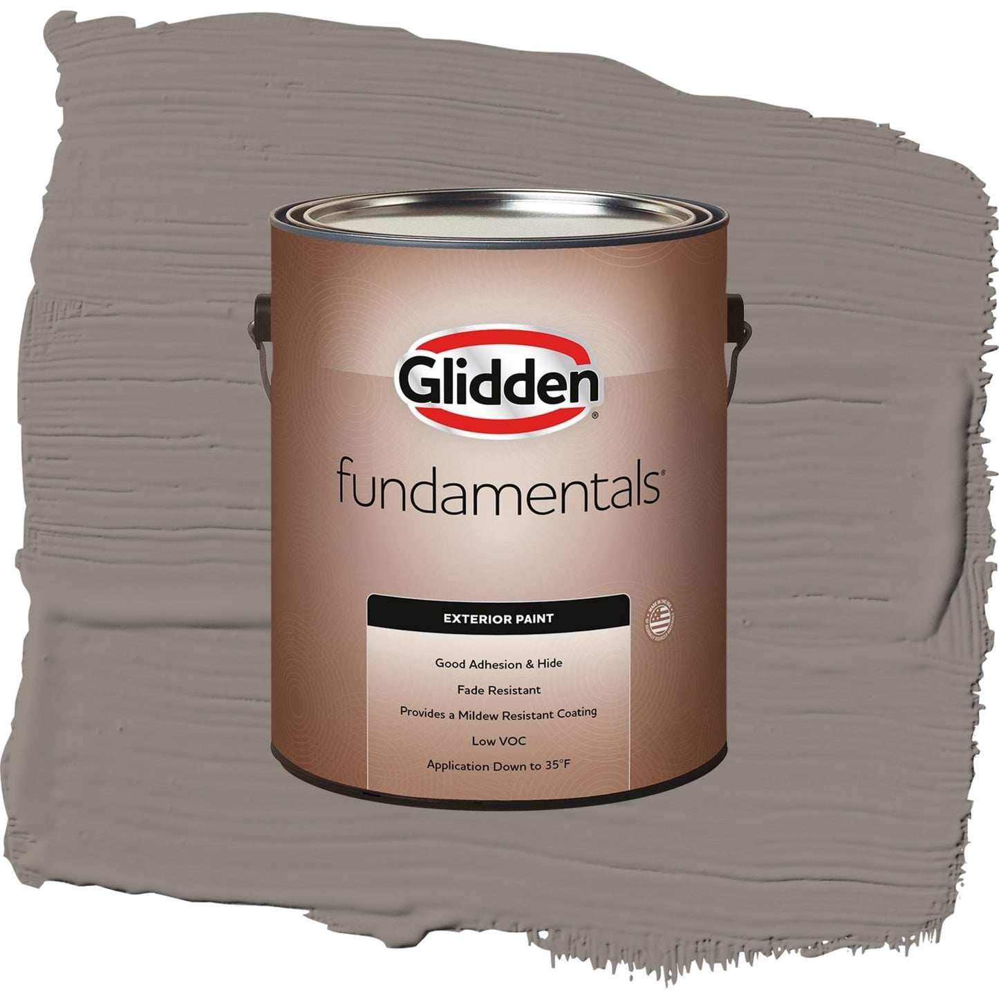 Glidden Fundamentals Elephant Gray / Grey, Semi-Gloss Exterior Paint, 1 Gallon
