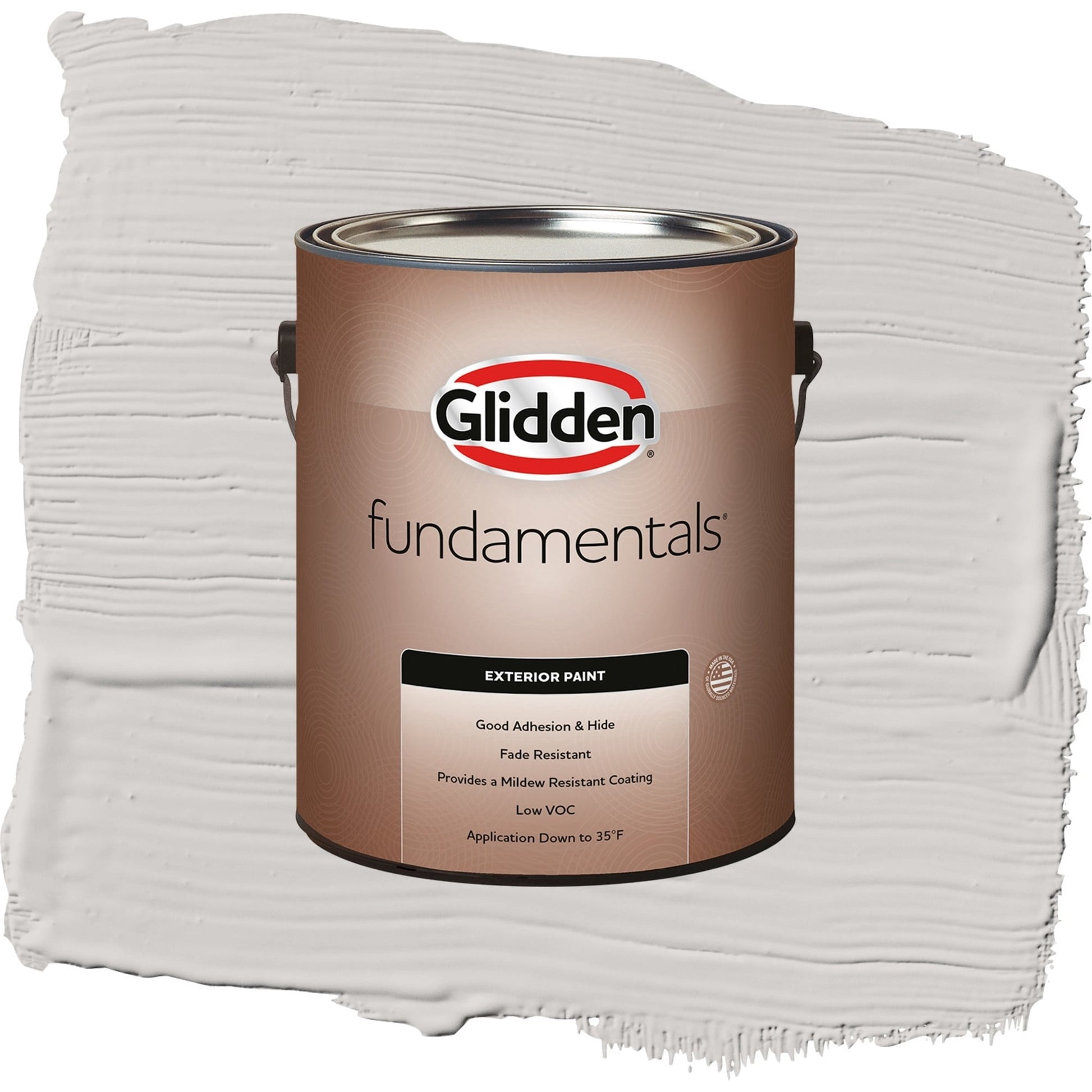 Glidden Fundamentals Elusion / Grey, Flat Exterior Paint, 1 Gallon