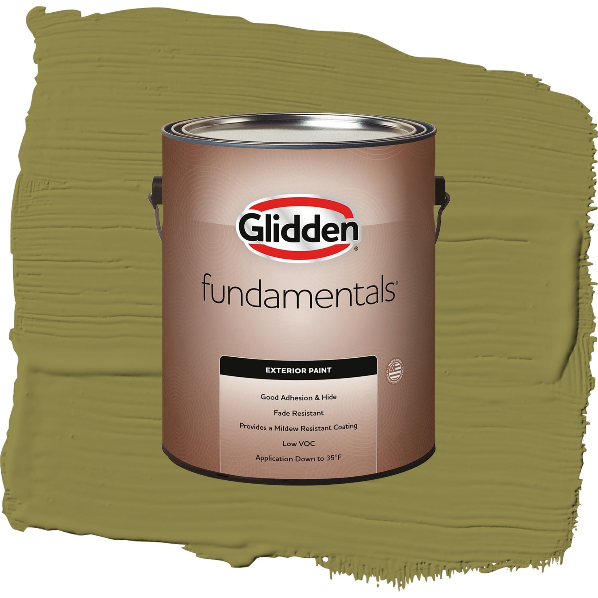 Glidden Fundamentals Frog's Legs / Green, Satin Exterior Paint, 1 Gallon