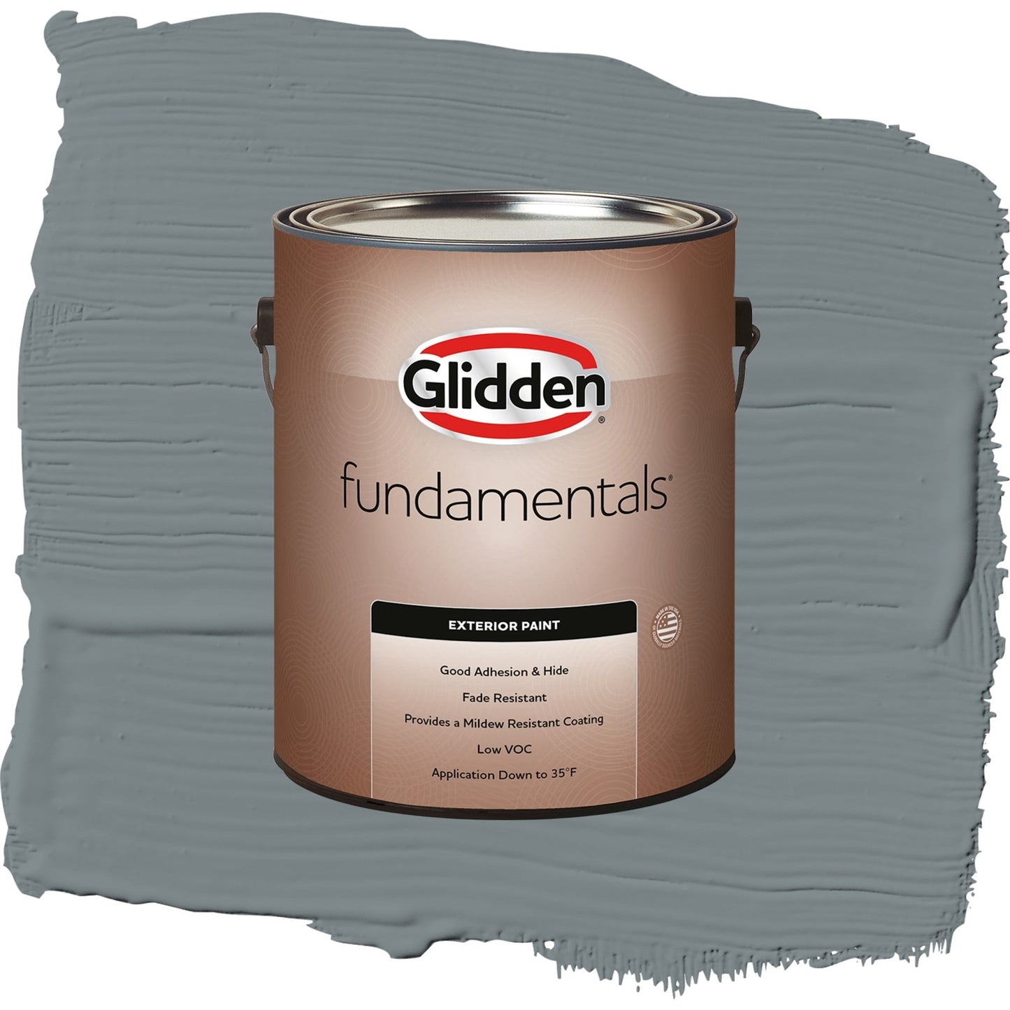 Glidden Fundamentals Garrison Gray / Grey, Satin Exterior Paint, 1 Gallon