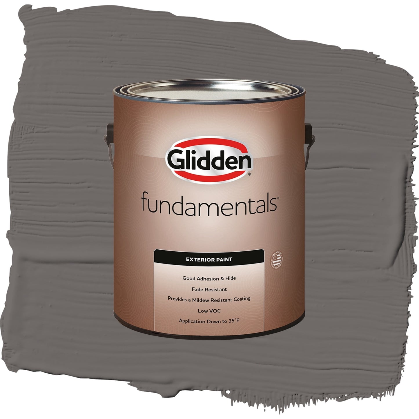 Glidden Fundamentals Gibraltar Gray / Grey, Flat Exterior Paint, 1 Gallon