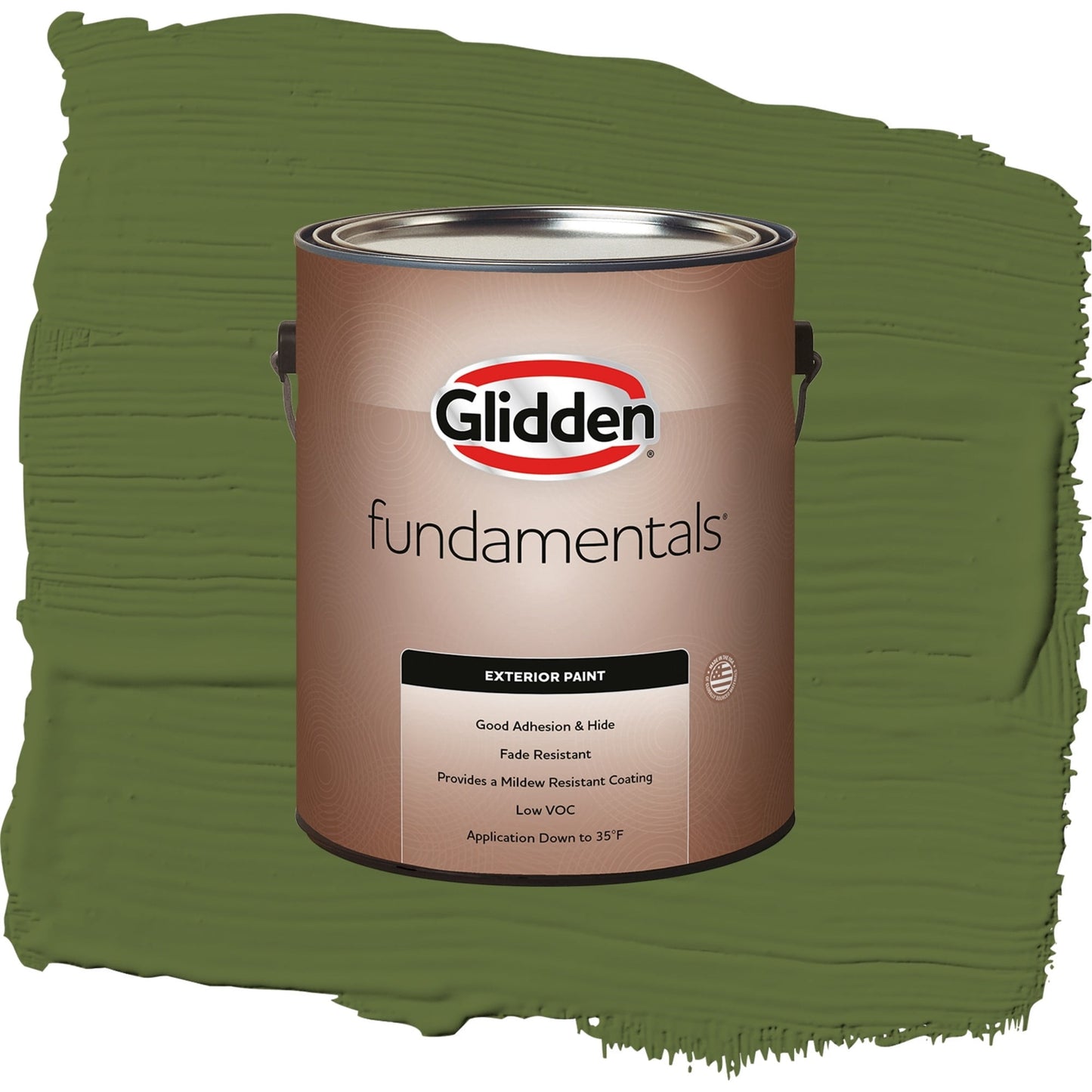 Glidden Fundamentals Globe Artichoke / Green, Flat Exterior Paint, 1 Gallon