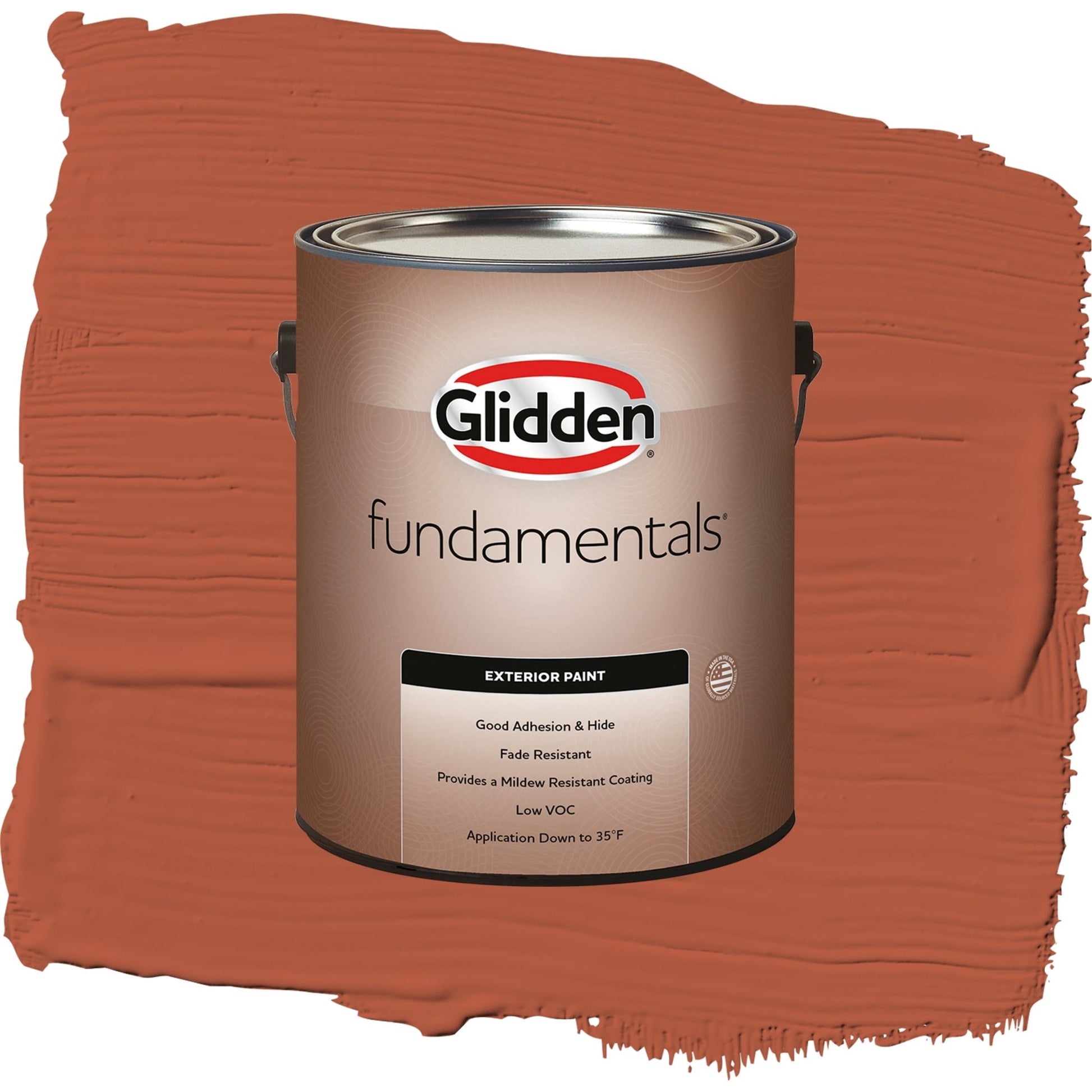 Glidden Fundamentals Glowing Firelight / Orange, Satin Exterior Paint, 1 Gallon