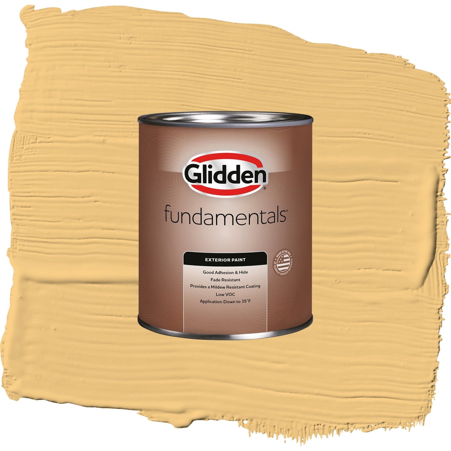 Glidden Fundamentals Gold Buff / Yellow, Satin Exterior Paint, 1 Quart