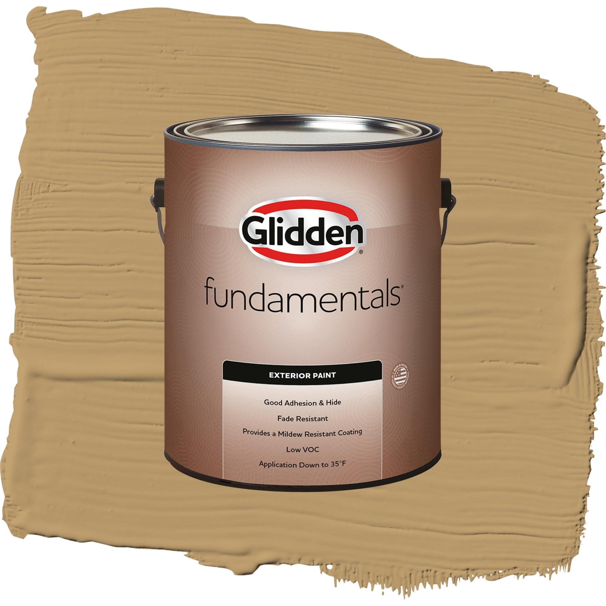 Glidden Fundamentals Golden Granola / Beige, Semi-Gloss Exterior Paint, 1 Gallon