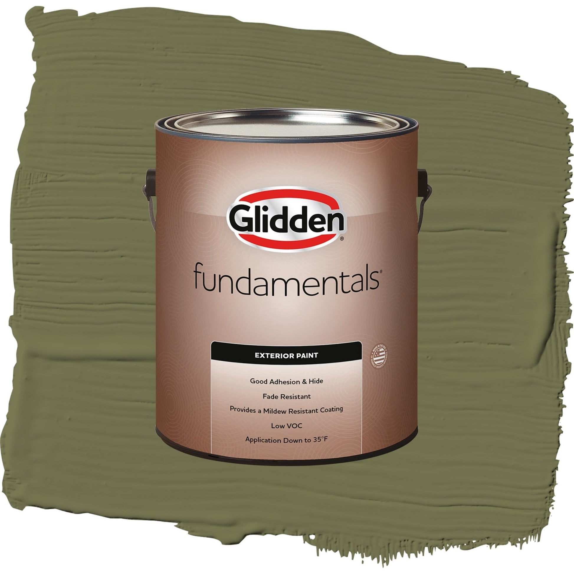 Glidden Fundamentals Gratefully Grass / Green, Semi-Gloss Exterior Paint, 1 Gallon