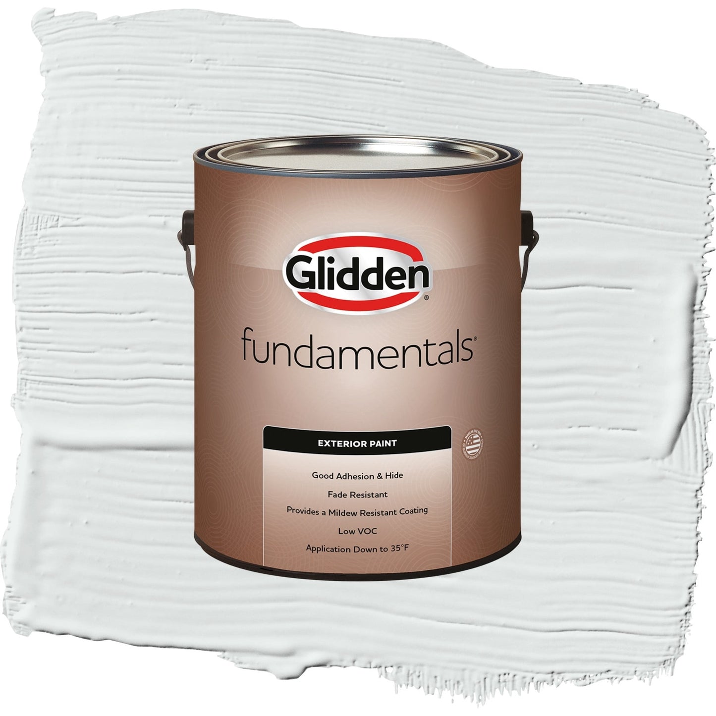 Glidden Fundamentals Gray Glimpse / Grey, Semi-Gloss Exterior Paint, 1 Gallon