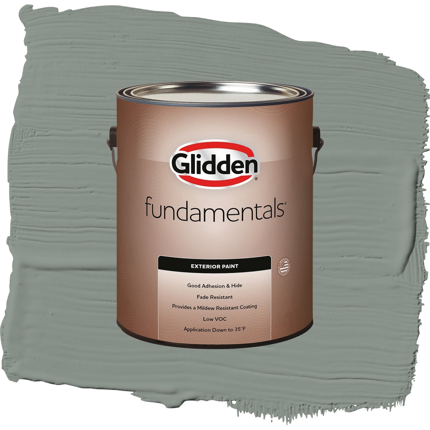 Glidden Fundamentals Gray Heron / Grey, Satin Exterior Paint, 1 Gallon